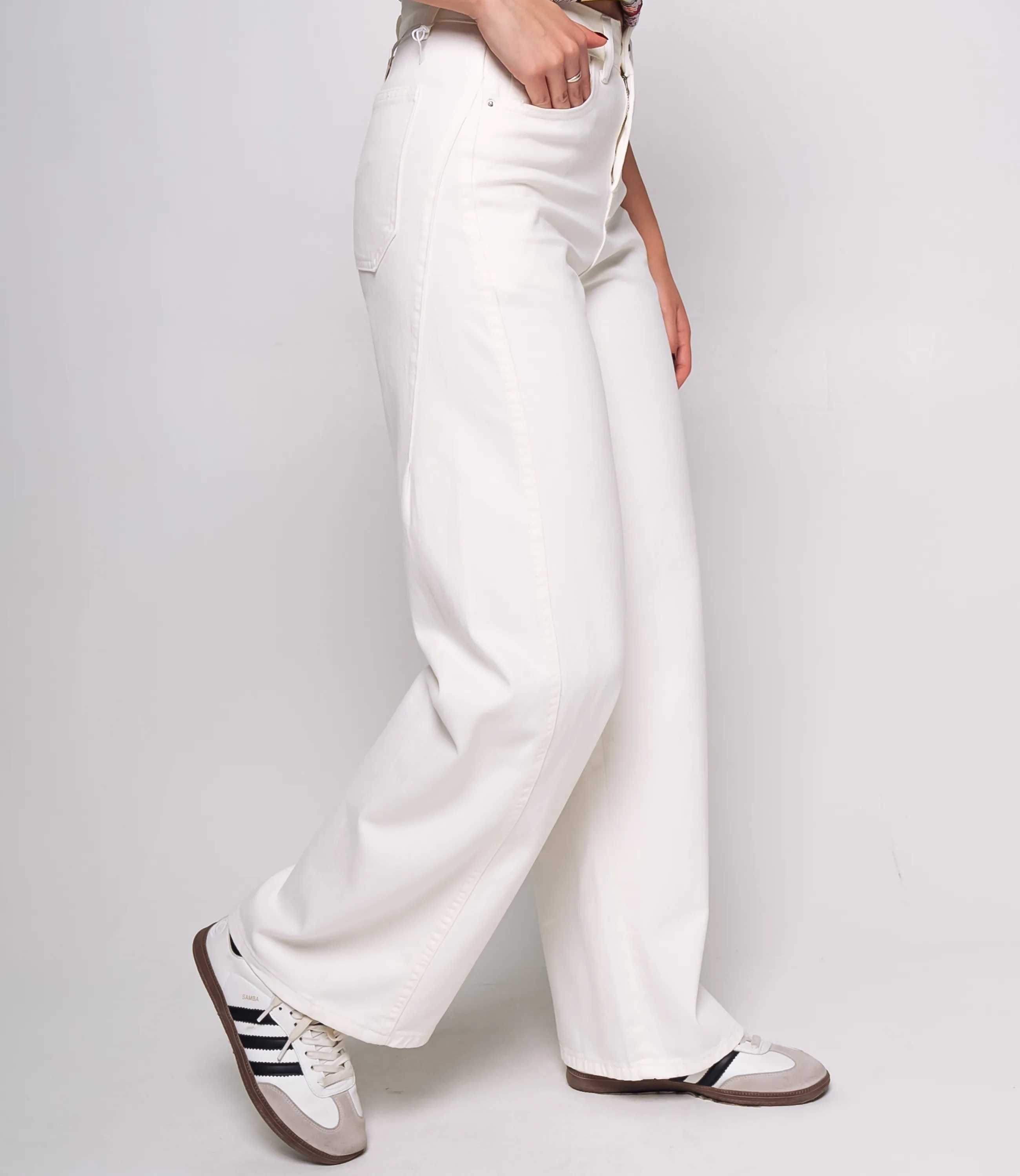 Джинсы #КТ9612, молочный - фото 3