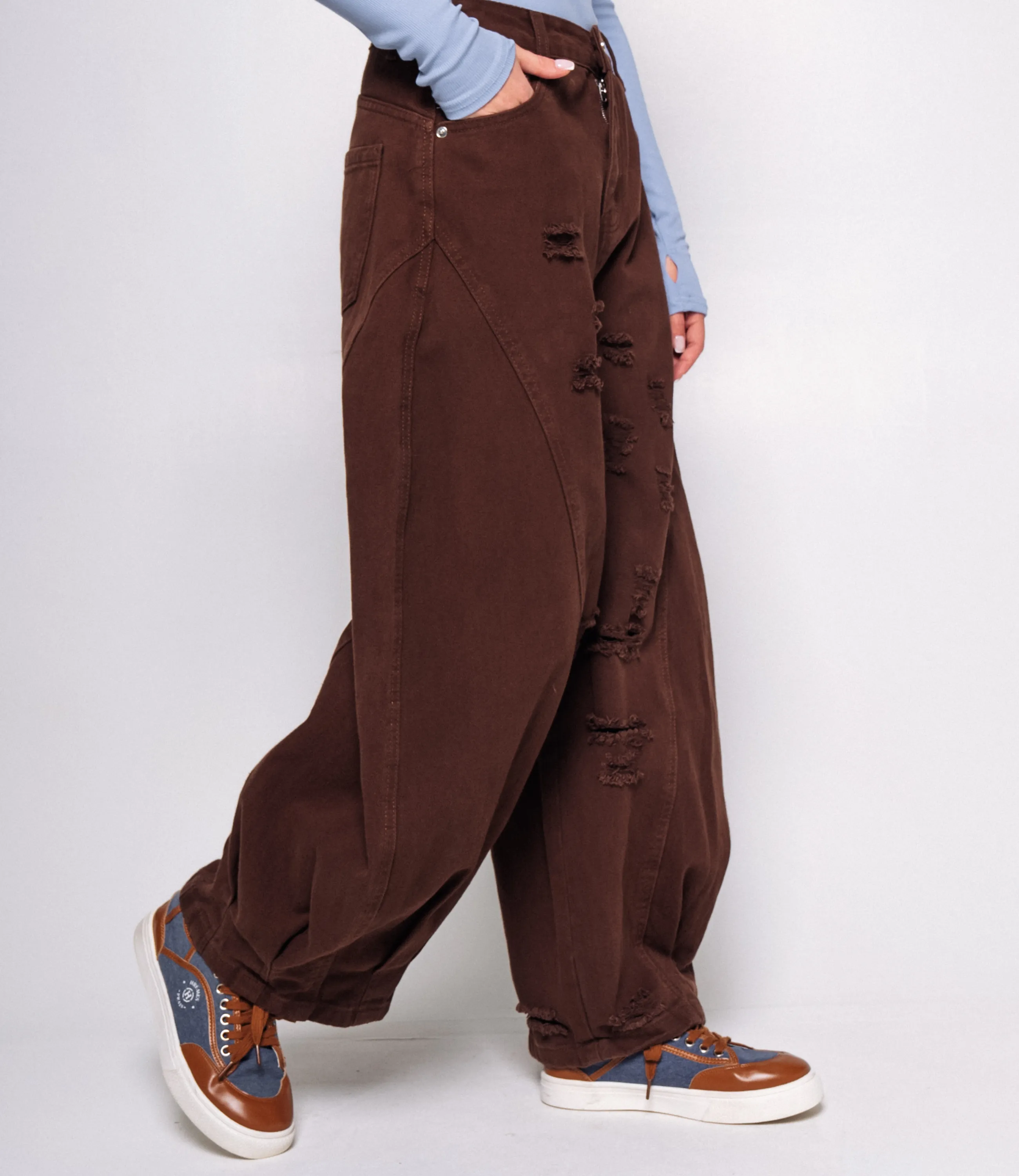 Джинсы #КТ3953 (1), шоколадный - фото 3