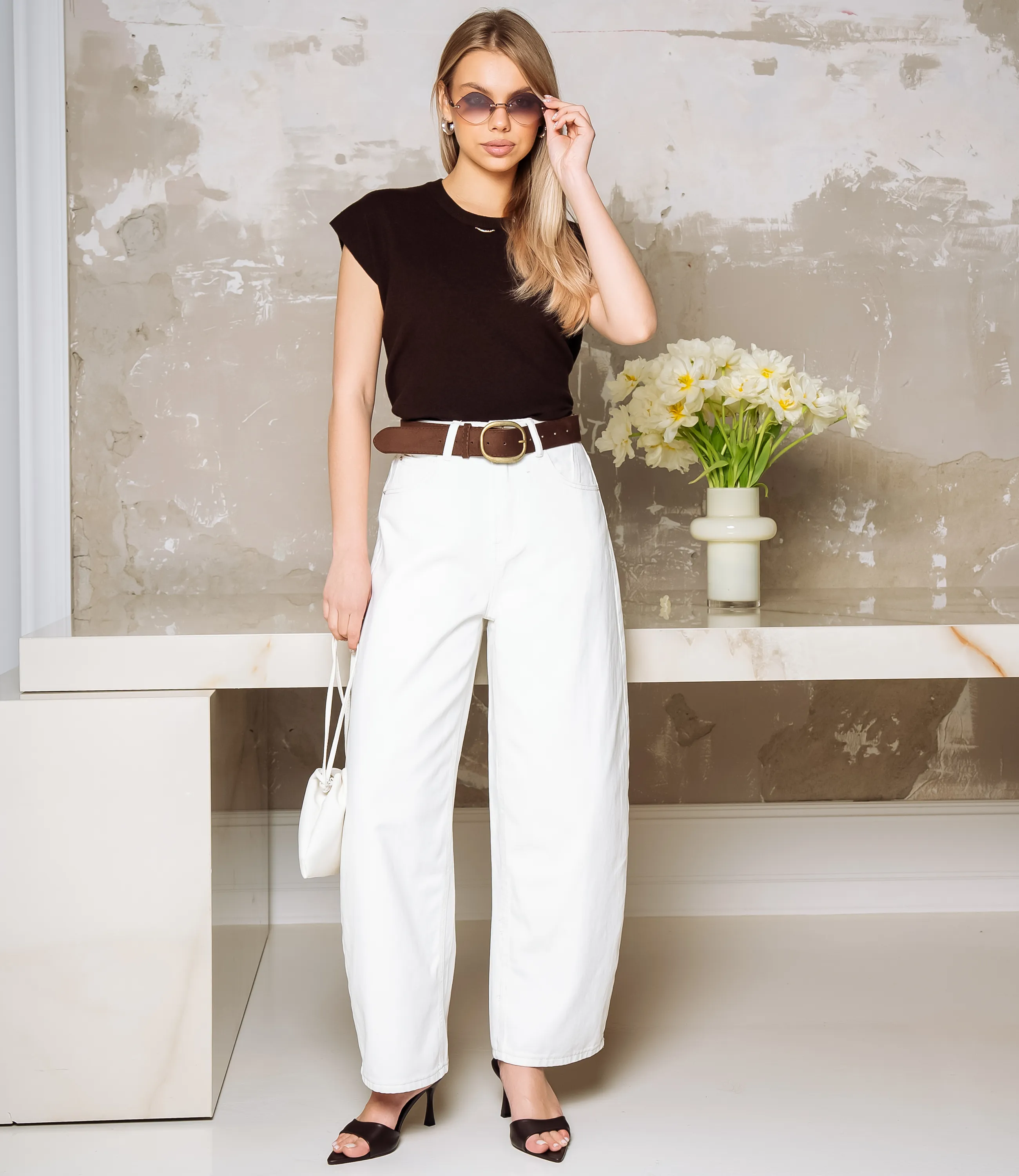 Джинсы #КТ6908 (1), молочный - фото 1