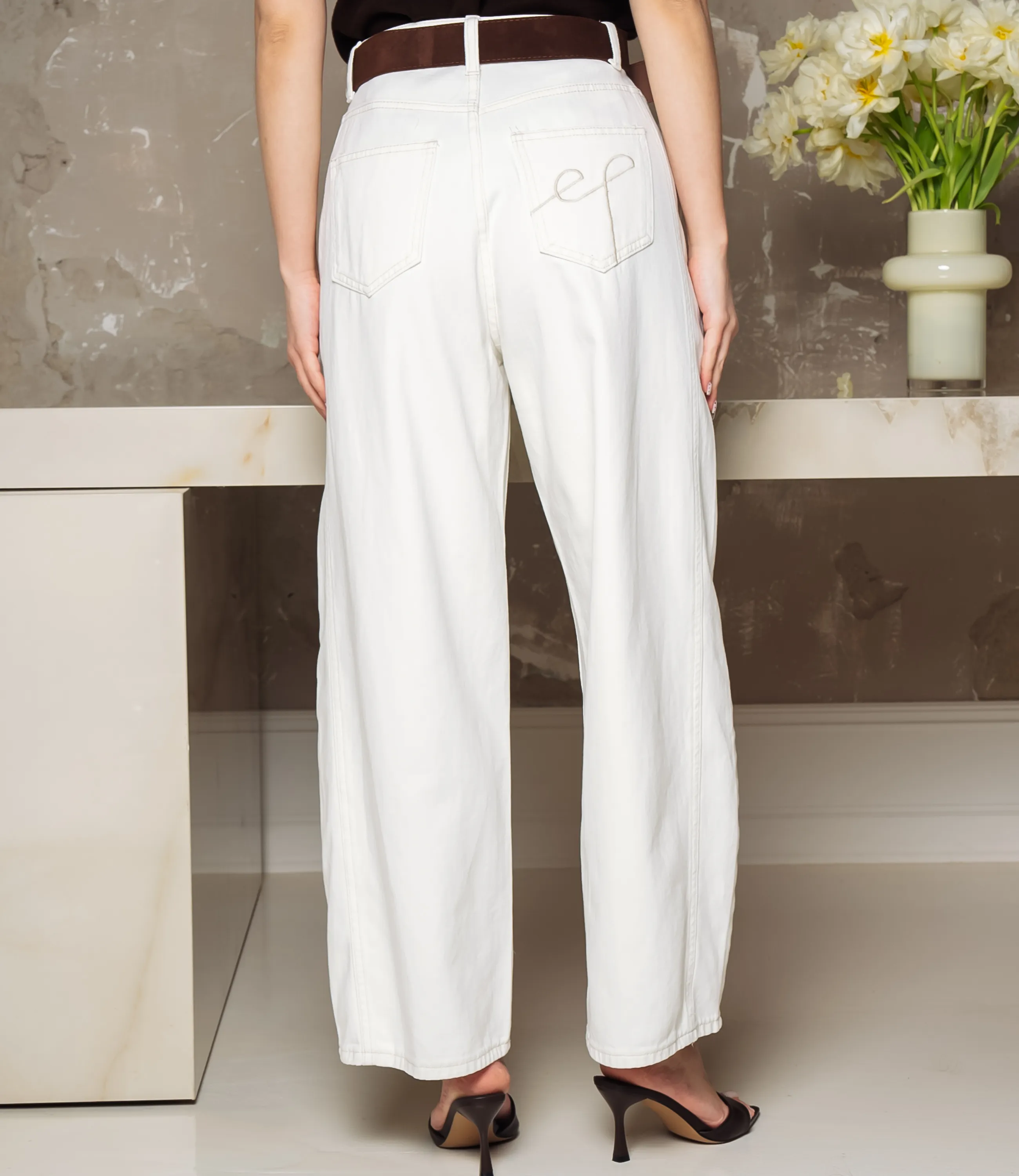 Джинсы #КТ6908 (1), молочный - фото 4