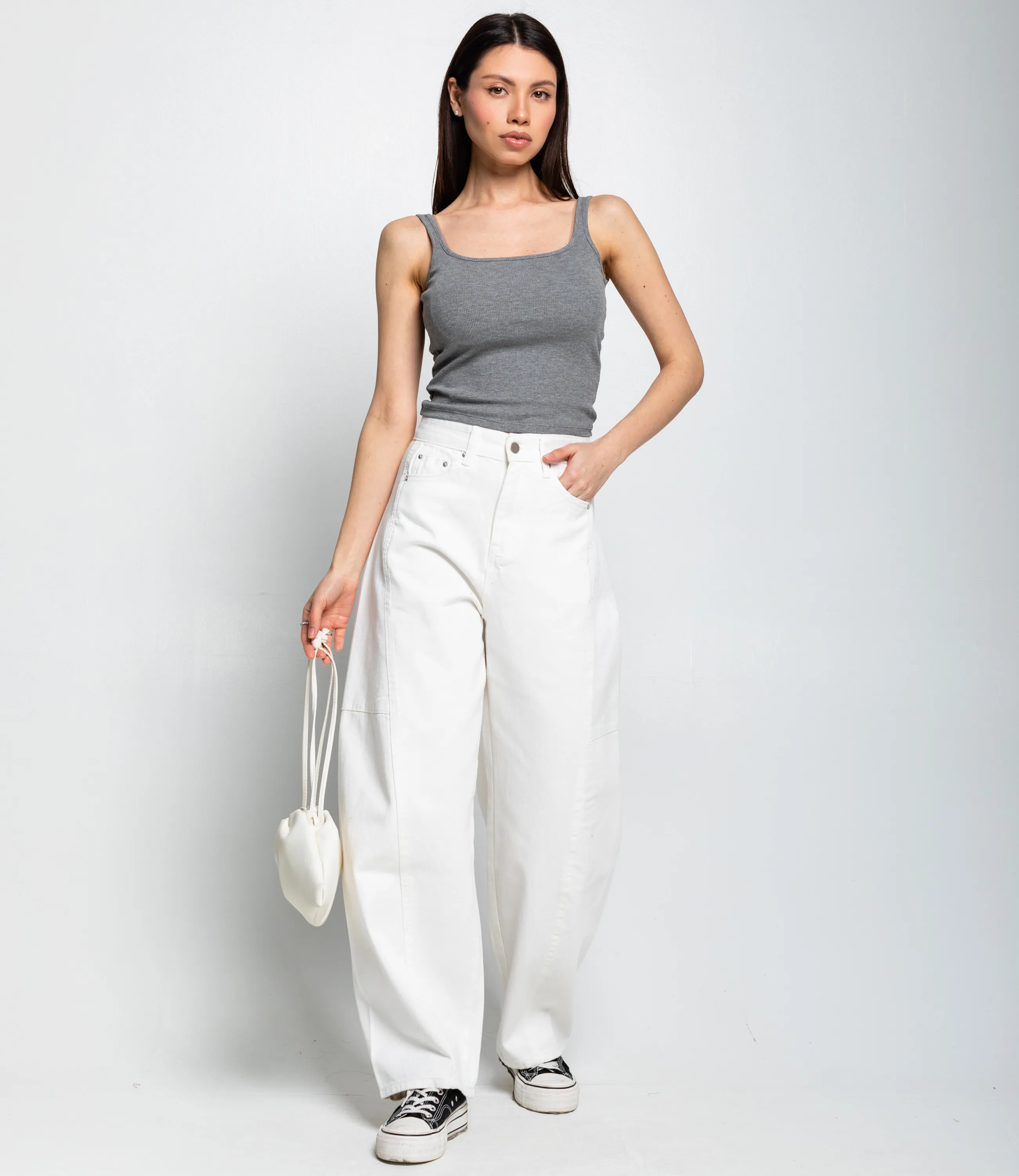 Джинсы #КТ10381, белый - фото 1