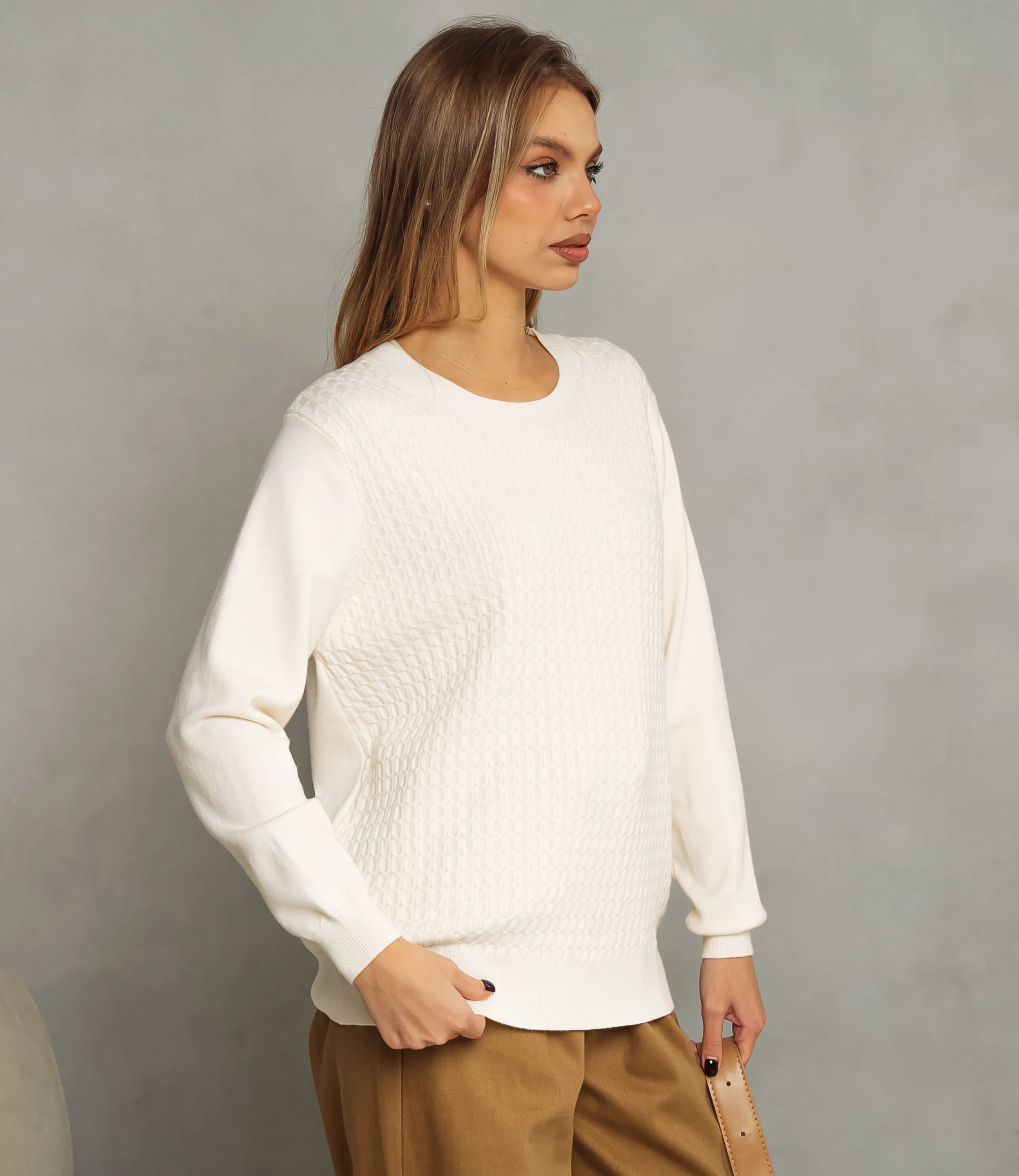 Джемпер #КТ24069, кремовый - фото 2