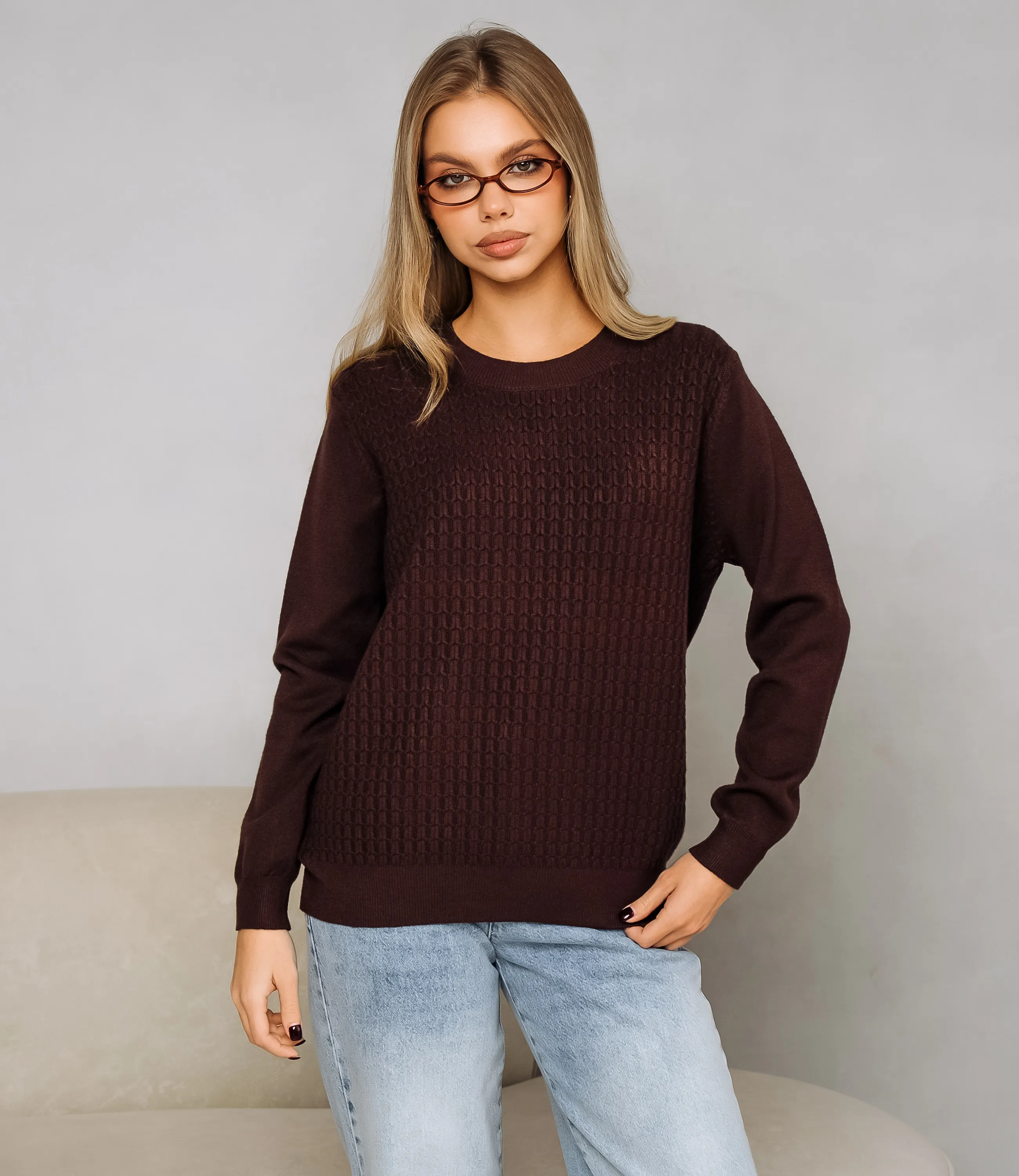 Джемпер #КТ24069, шоколадный - фото 1