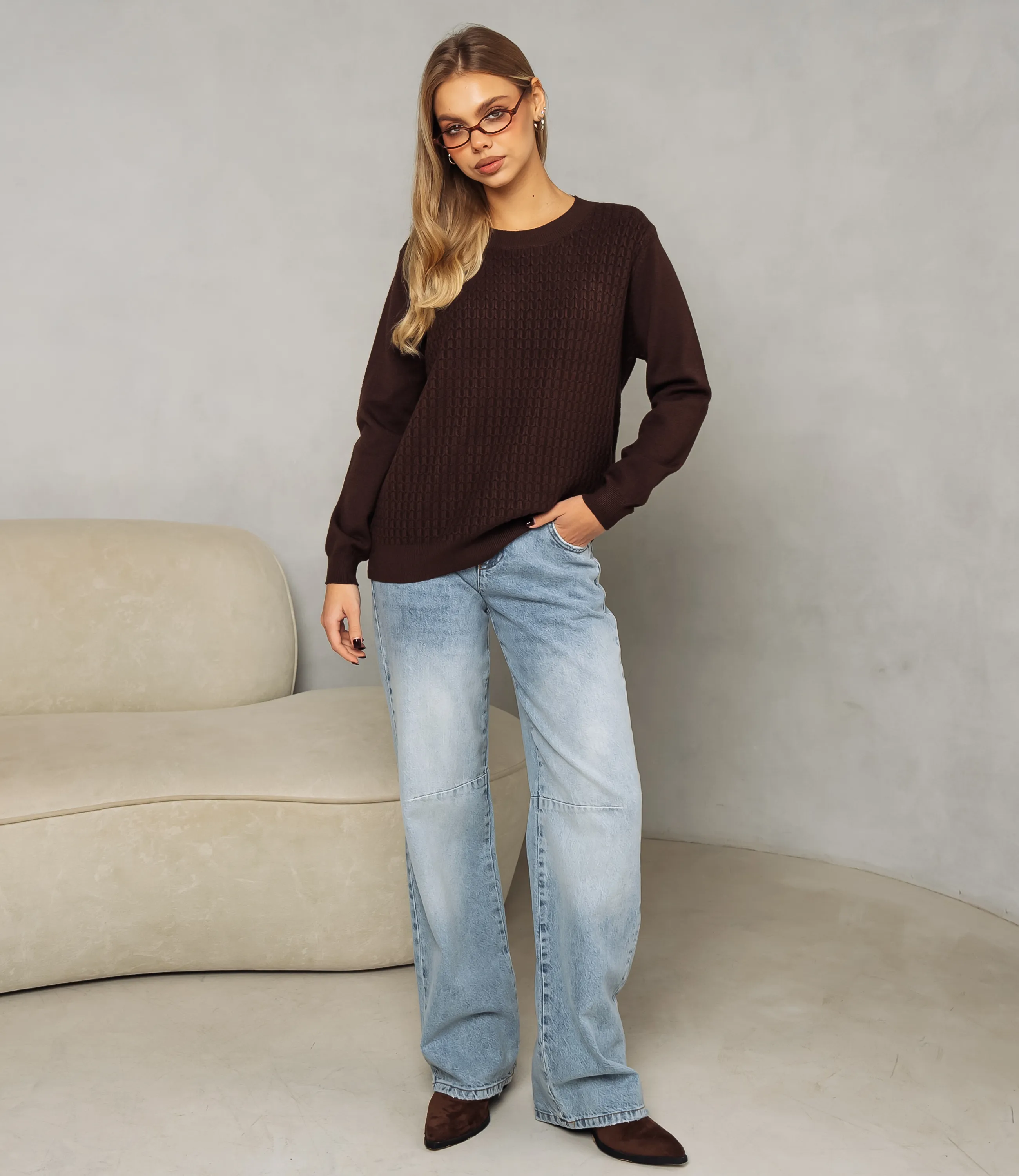 Джемпер #КТ24069, шоколадный - фото 4