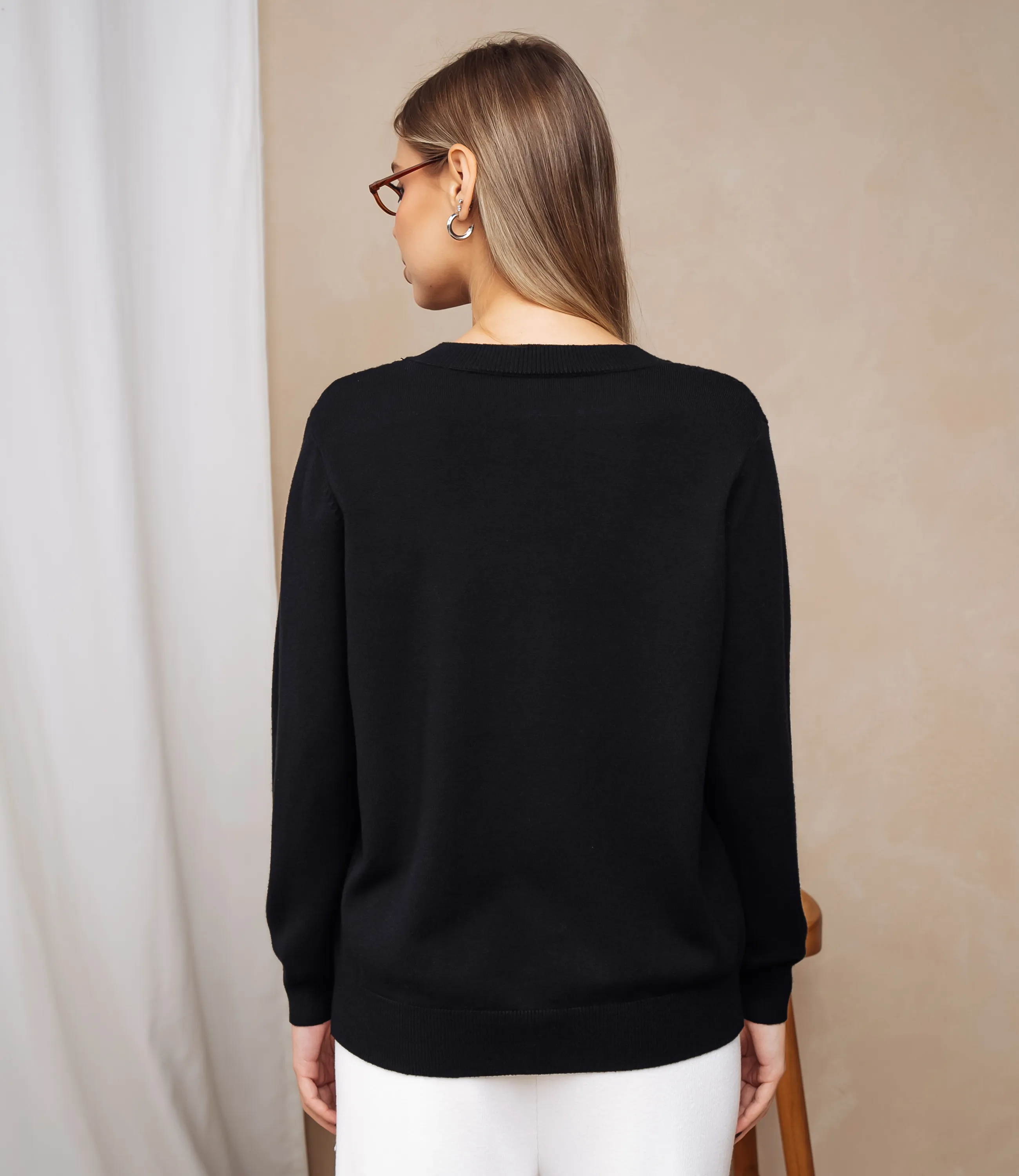 Джемпер #КТ24069, чёрный - фото 3