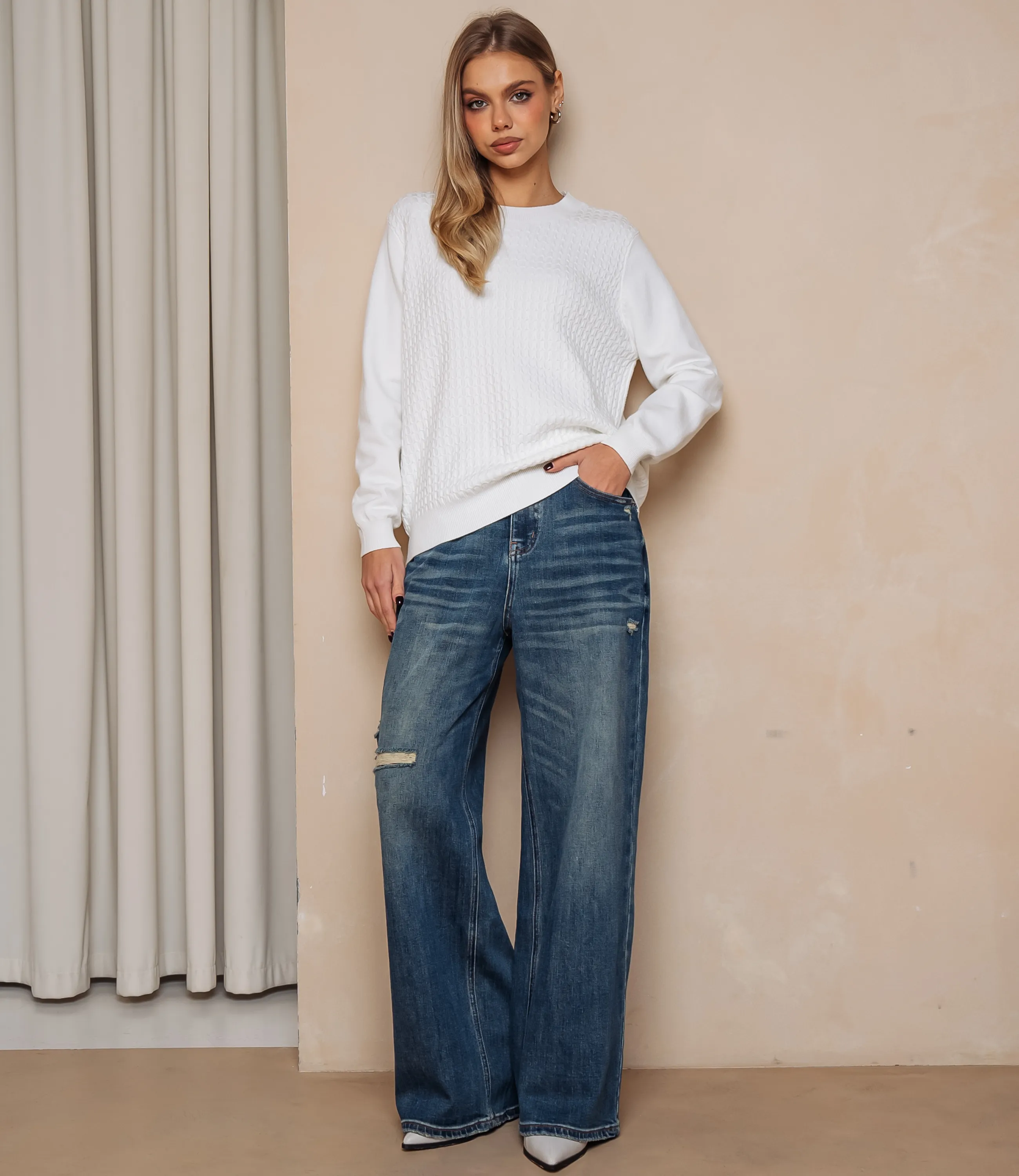 Джемпер #КТ24069, белый - фото 4