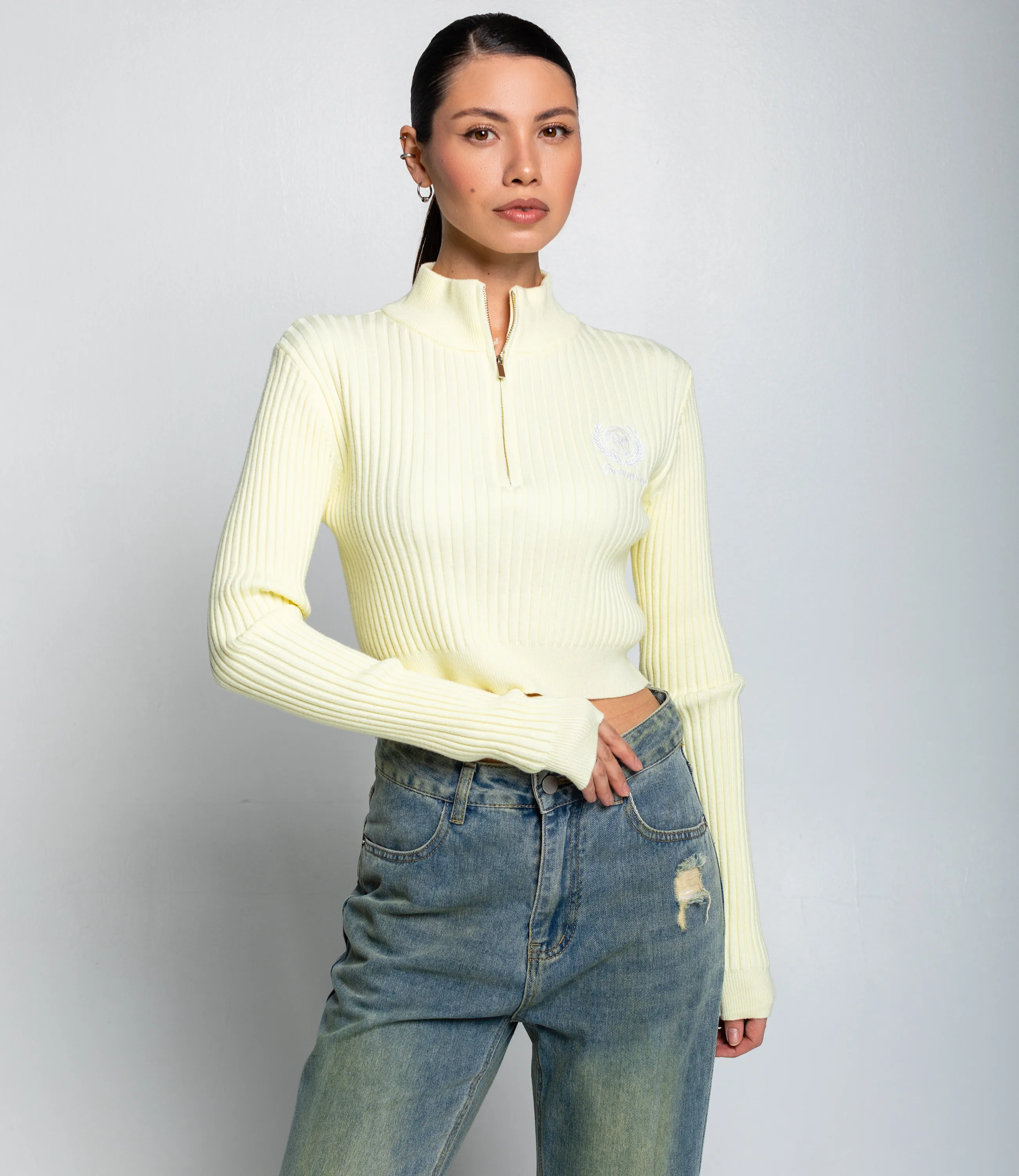 Джемпер #КТ1228, светло-жёлтый - фото 1