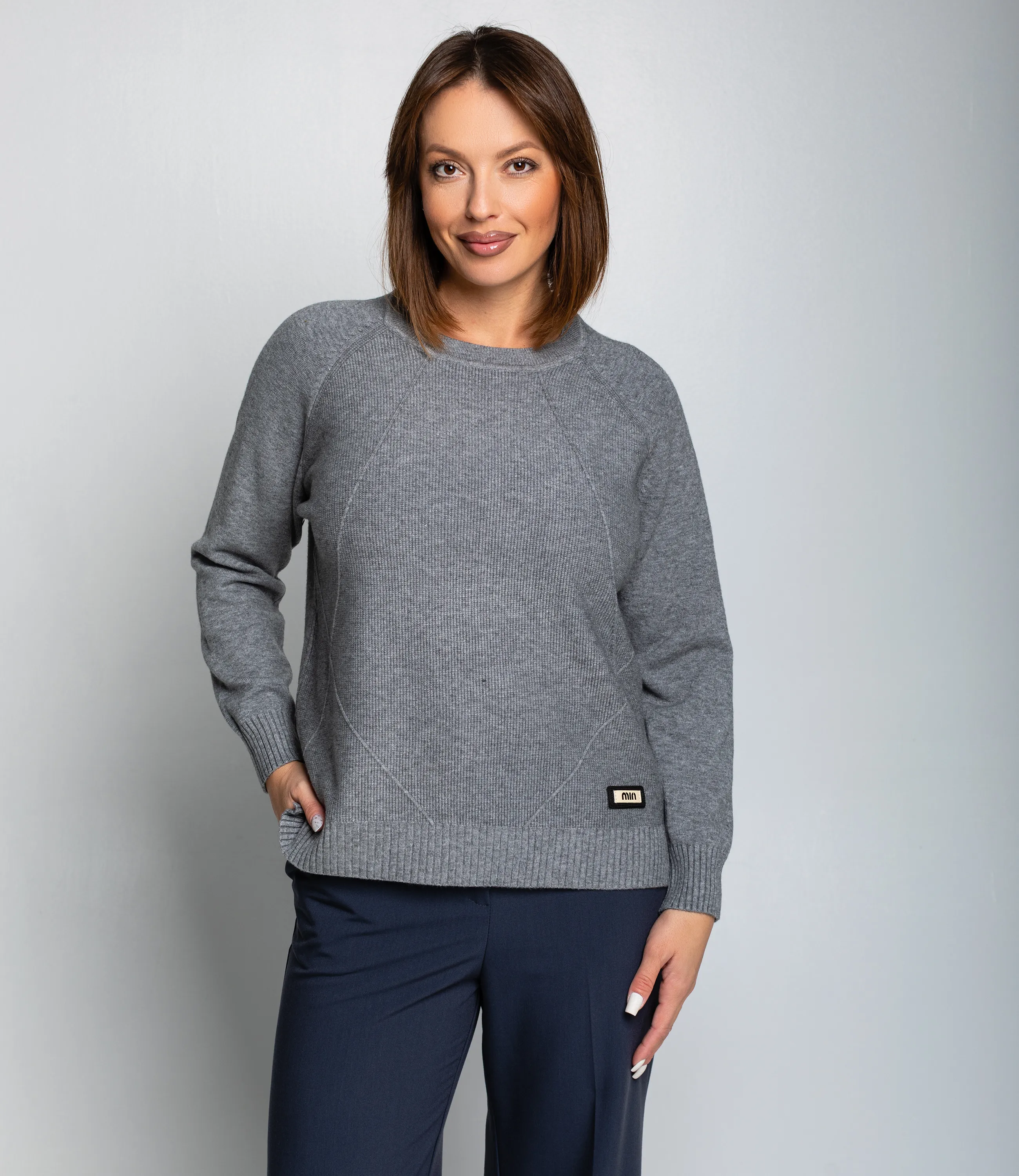 Джемпер #КТ8066, серый - фото 1