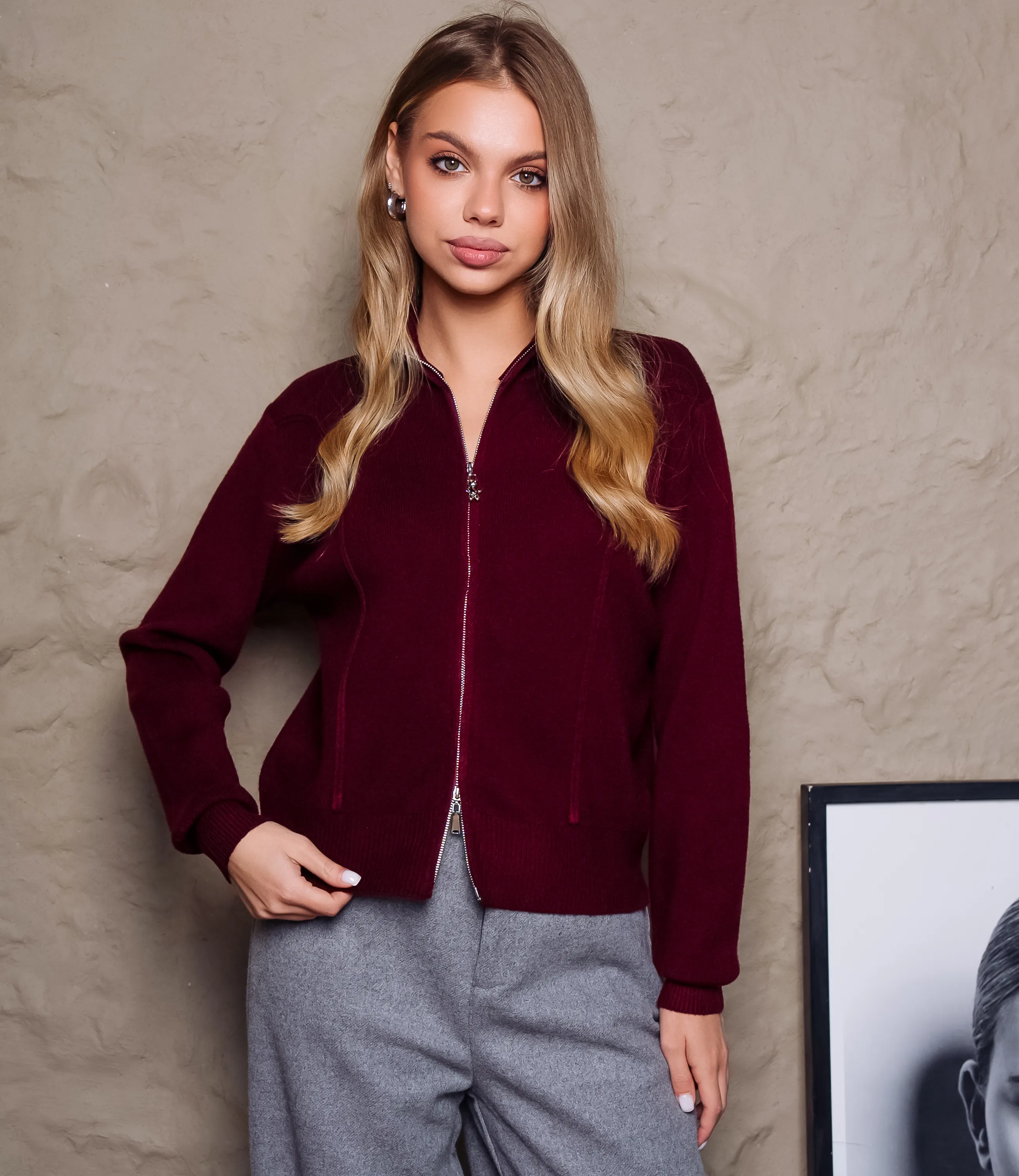 Джемпер #КТ23 (4), тёмно-бордовый - фото 1