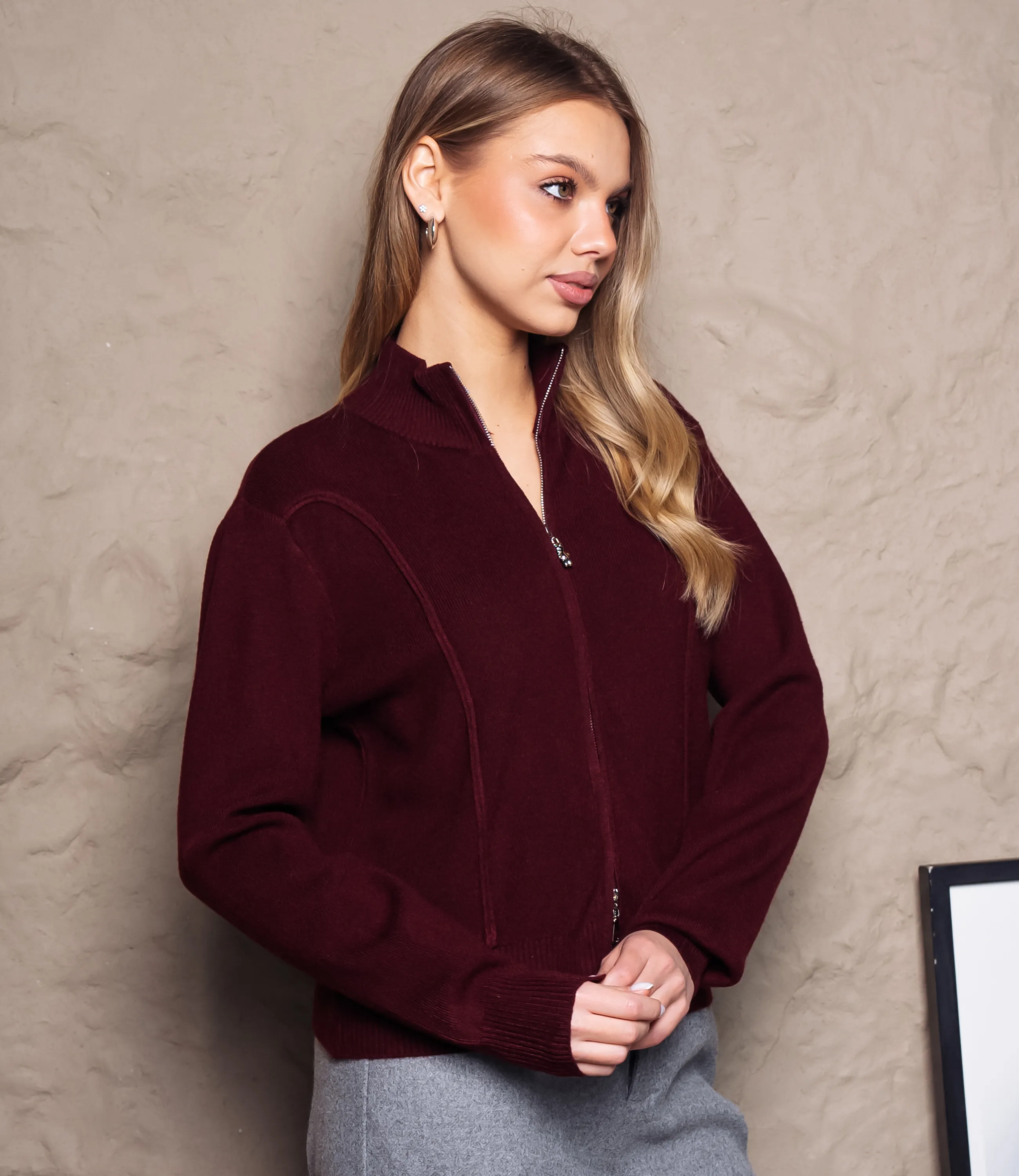 Джемпер #КТ23 (4), тёмно-бордовый - фото 2