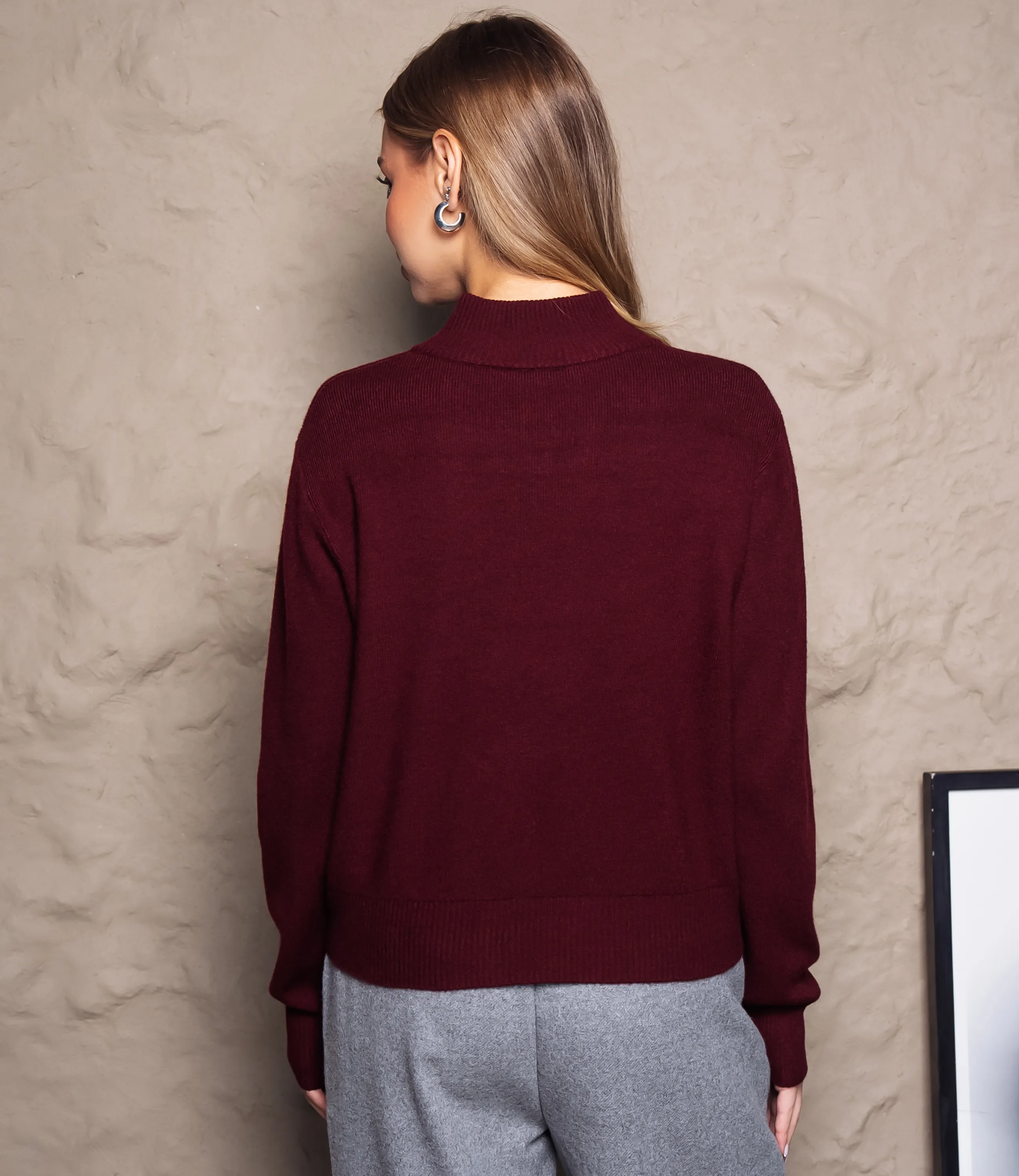 Джемпер #КТ23 (4), тёмно-бордовый - фото 3