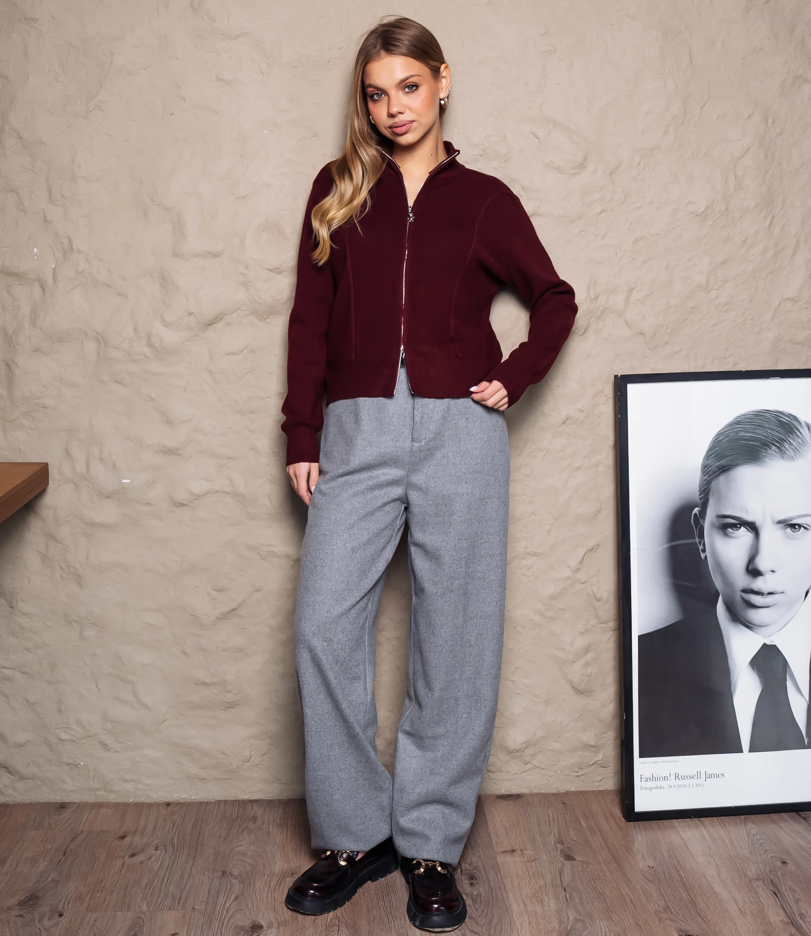 Джемпер #КТ23 (4), тёмно-бордовый - фото 4