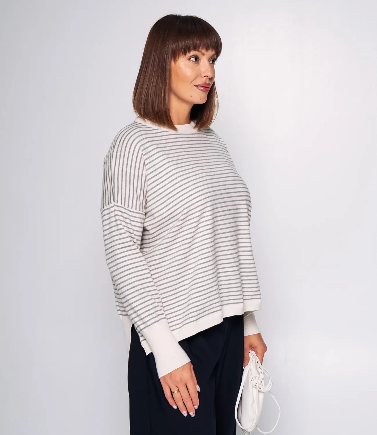 Джемпер #КТ801 (15), серый, молочный - фото 2