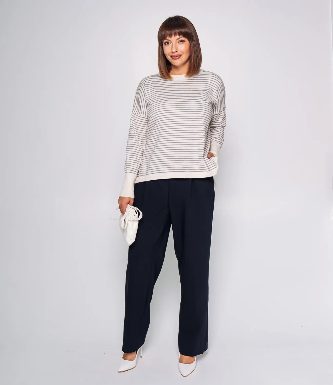 Джемпер #КТ801 (15), серый, молочный - фото 4