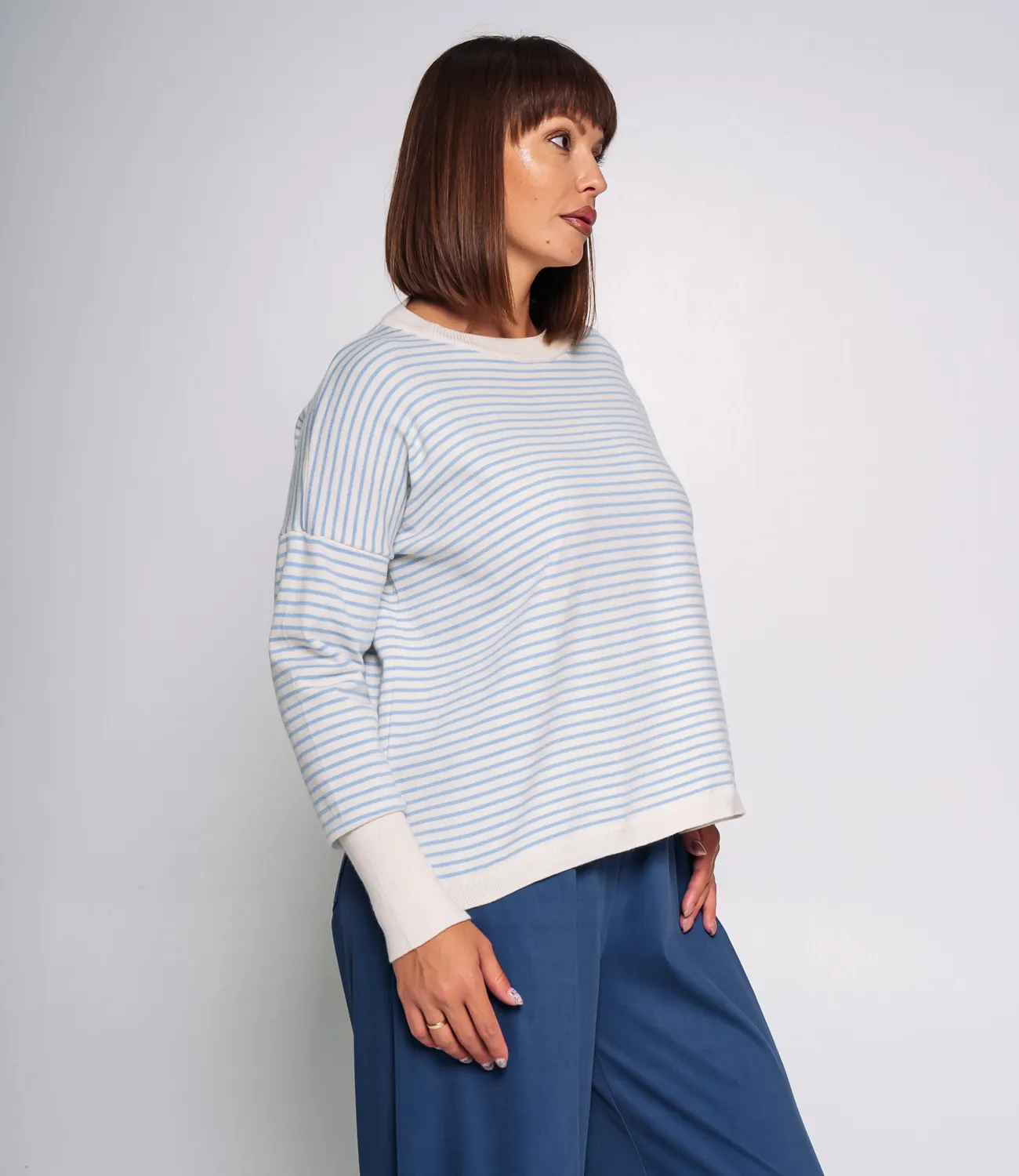 Джемпер #КТ801 (15),голубой, молочный - фото 2