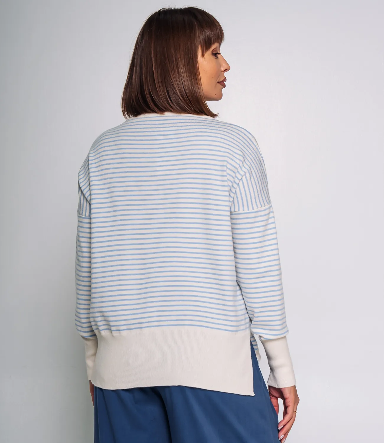 Джемпер #КТ801 (15),голубой, молочный - фото 3