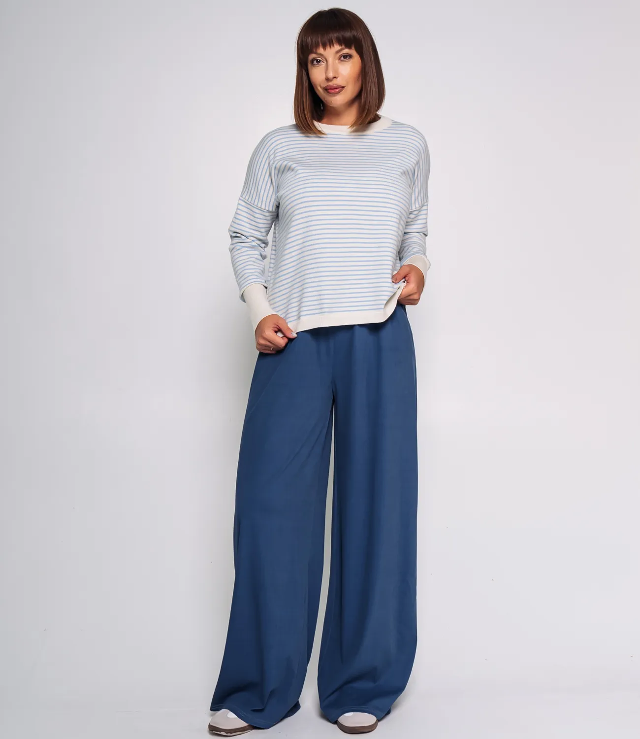 Джемпер #КТ801 (15),голубой, молочный - фото 4