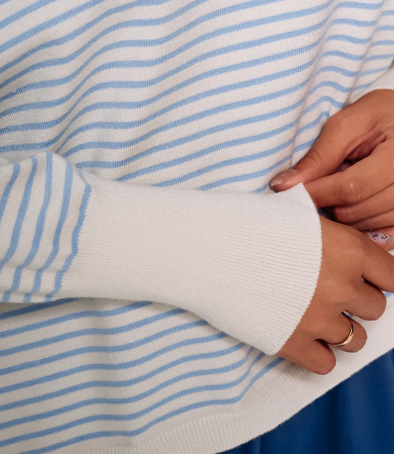 Джемпер #КТ801 (15),голубой, молочный - фото 5