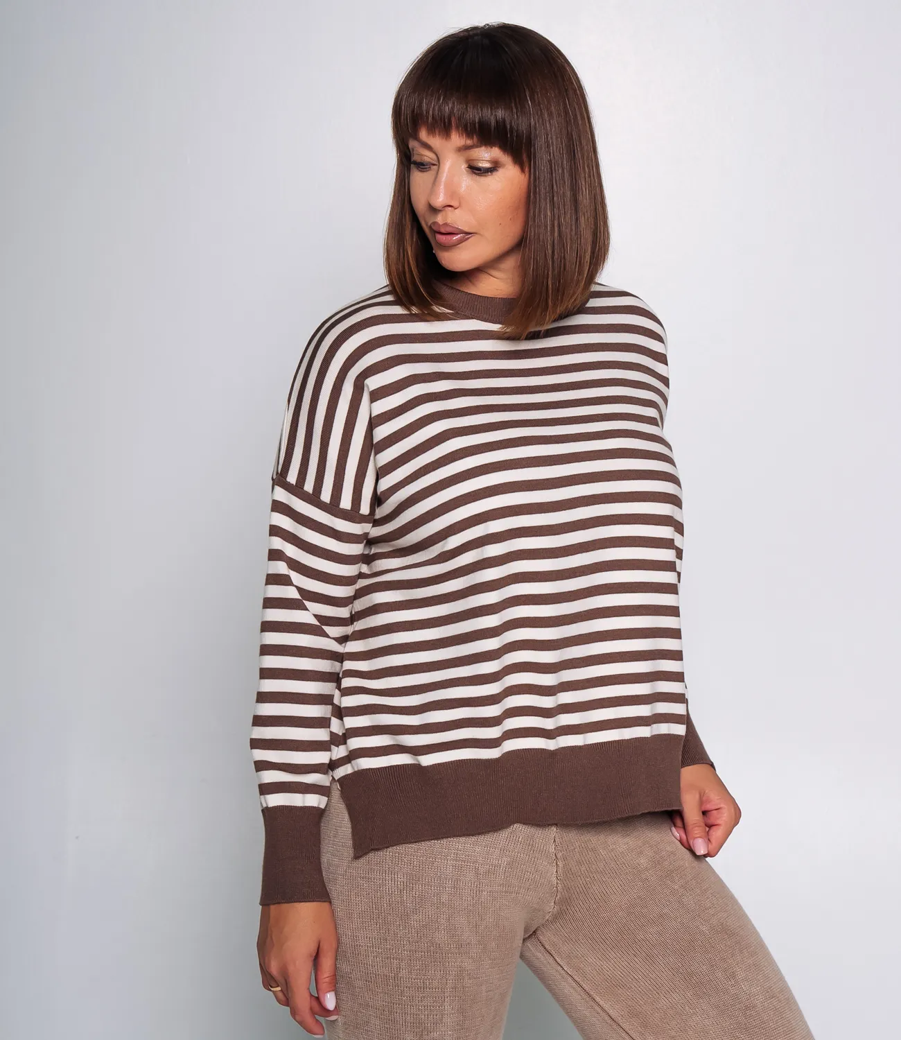 Джемпер #КТ8650, коричневый - фото 2