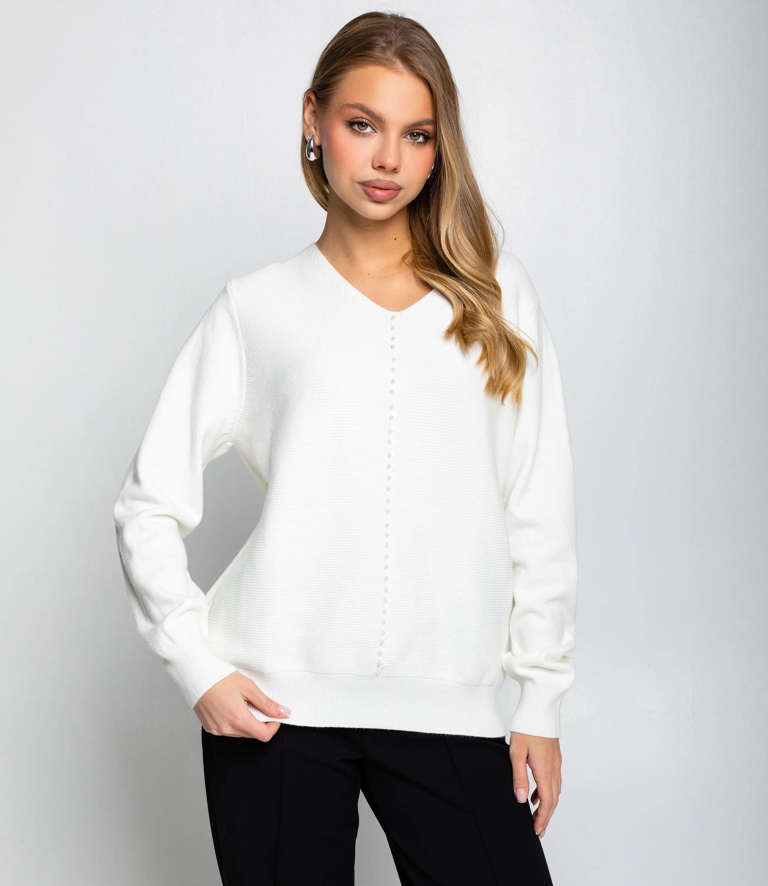 Джемпер #КТ8208, молочный - фото 1