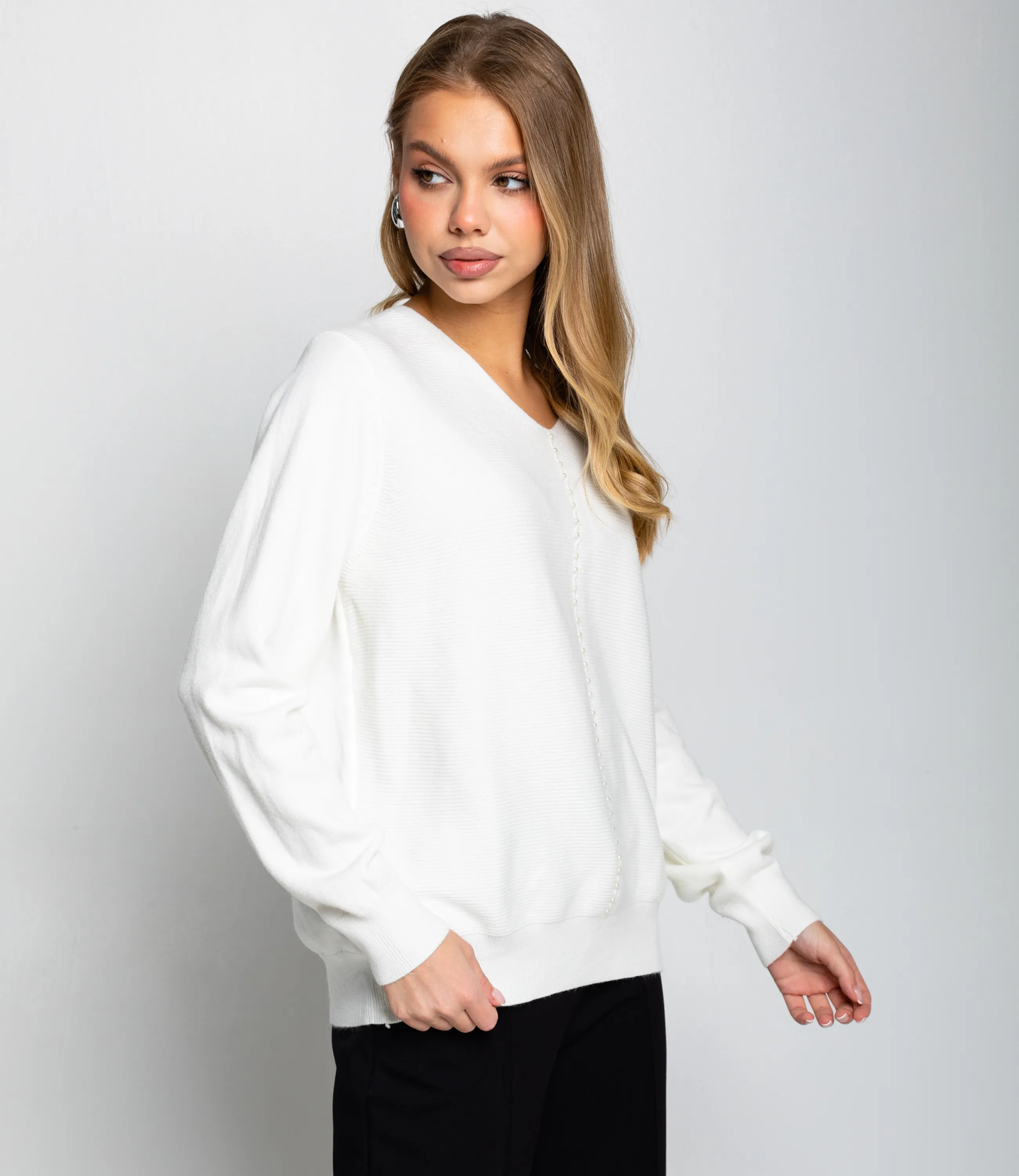 Джемпер #КТ8208, молочный - фото 2