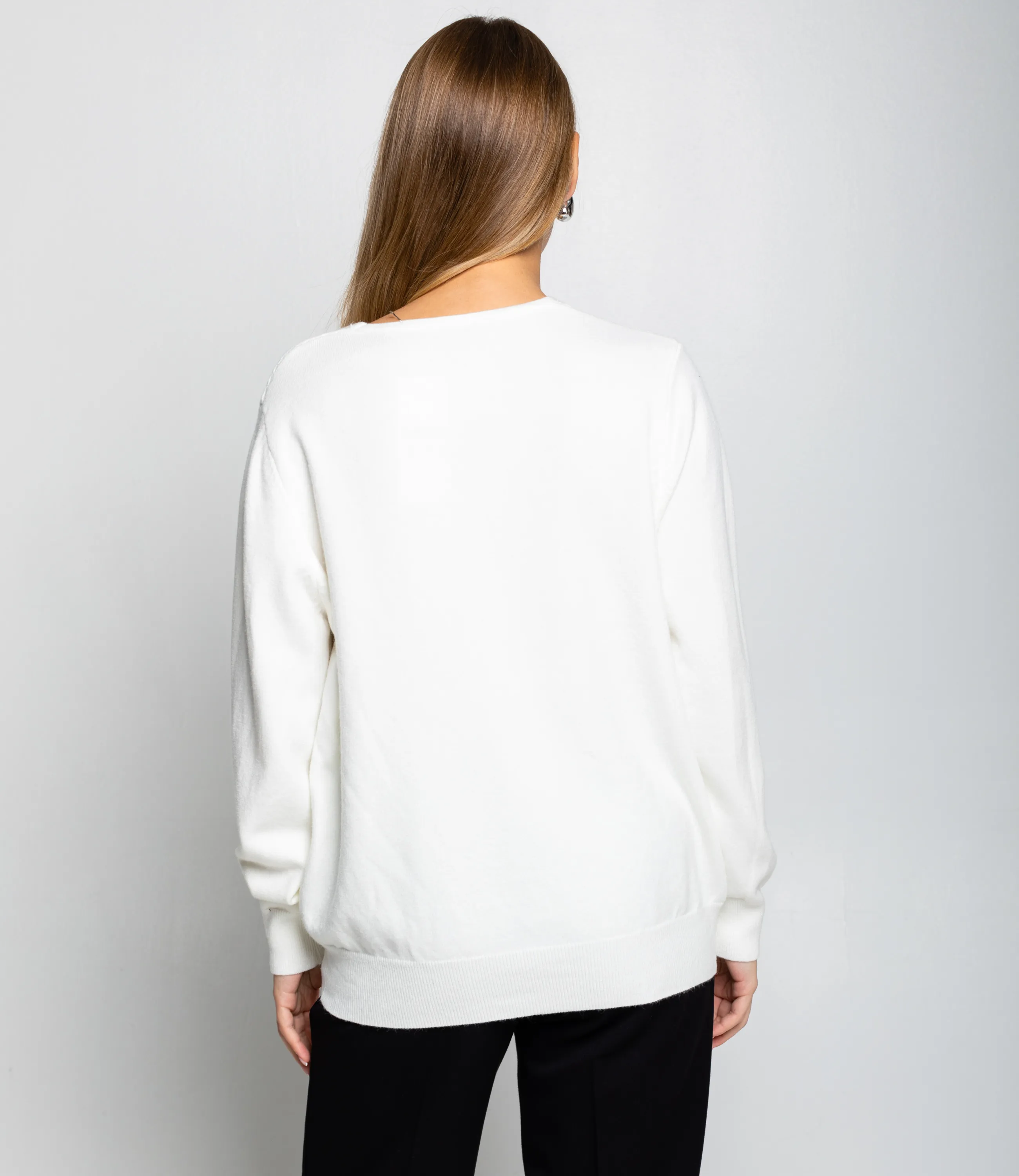 Джемпер #КТ8208, молочный - фото 3