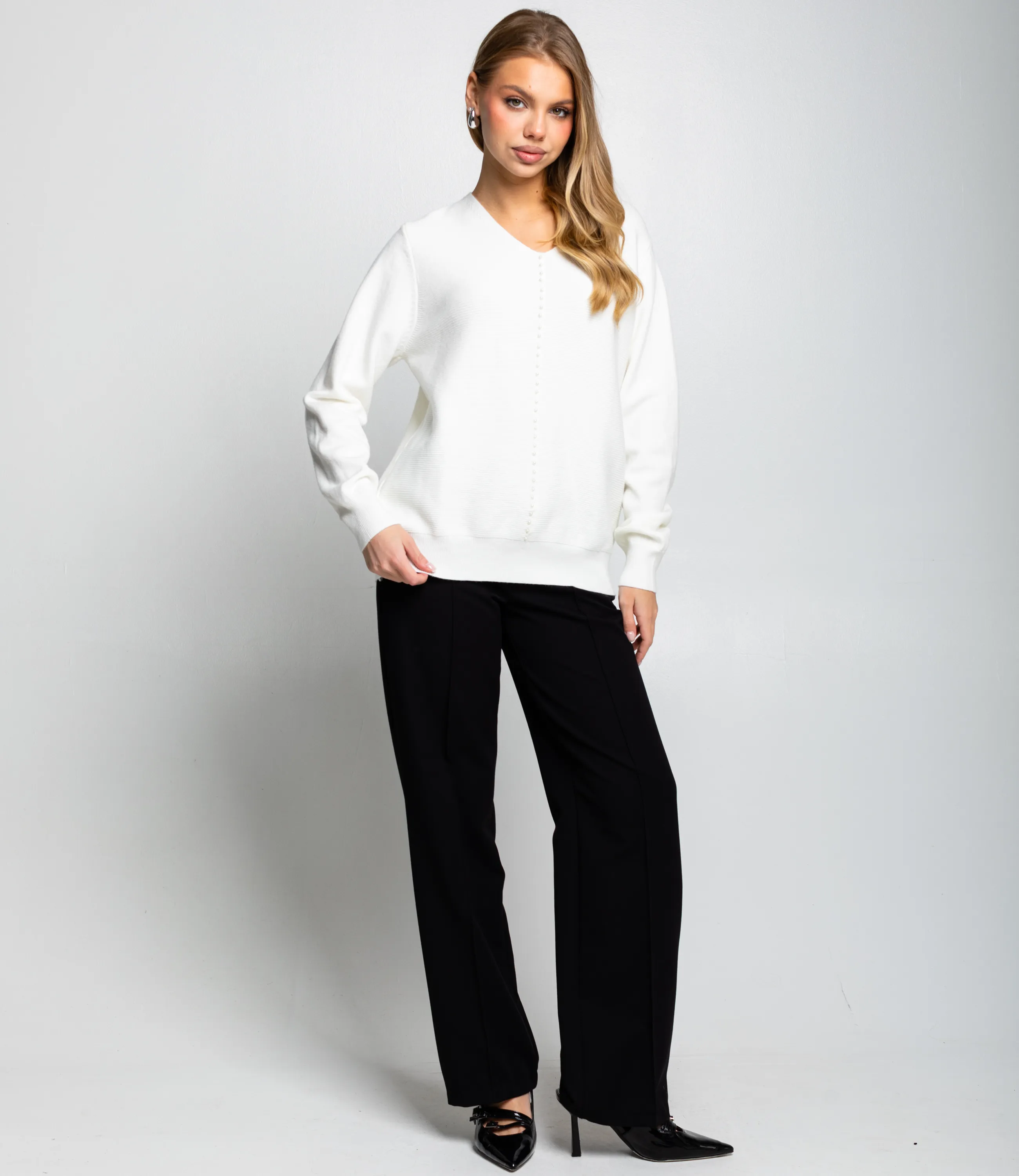 Джемпер #КТ8208, молочный - фото 4