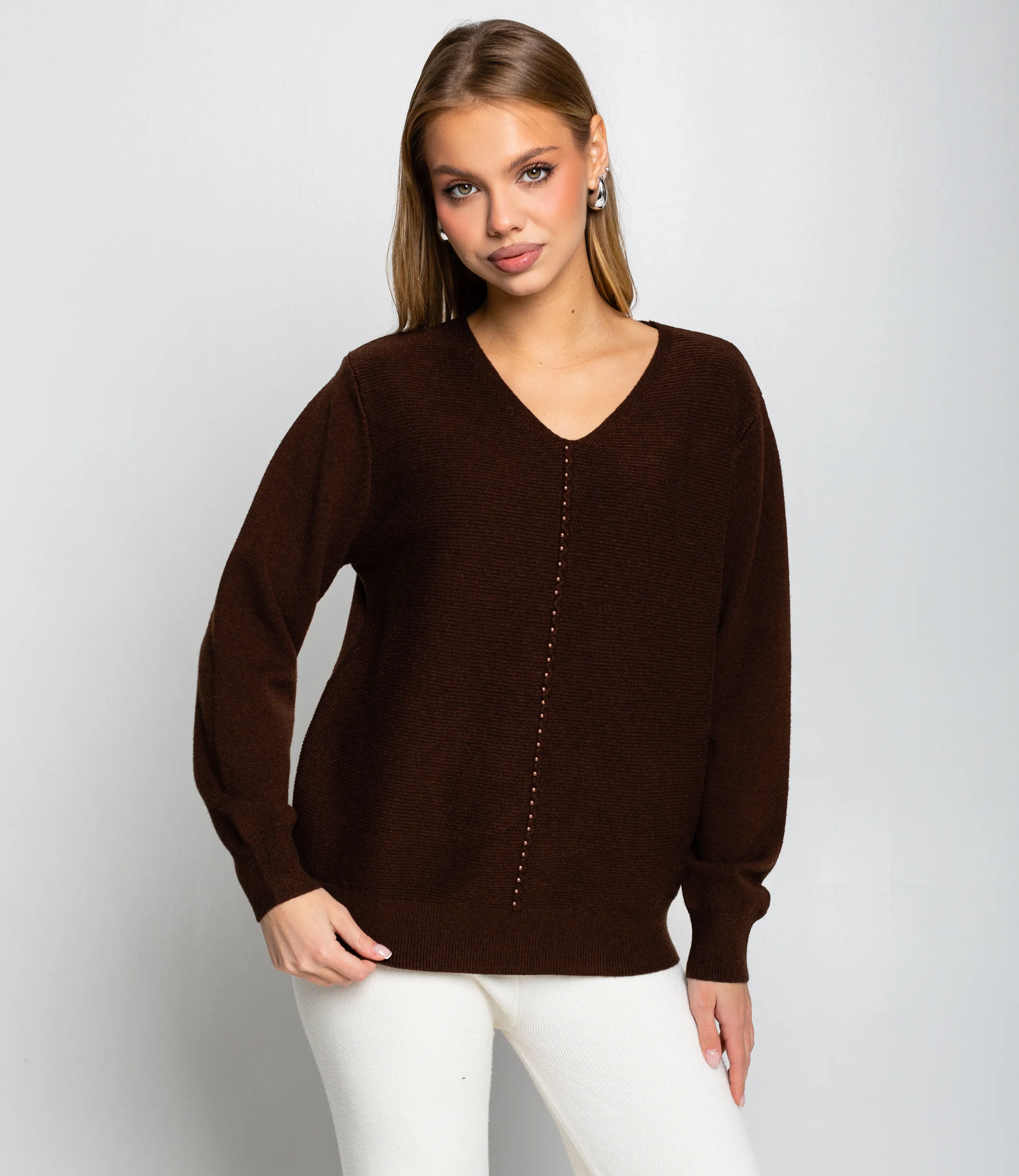 Джемпер #КТ8208, шоколадный - фото 1