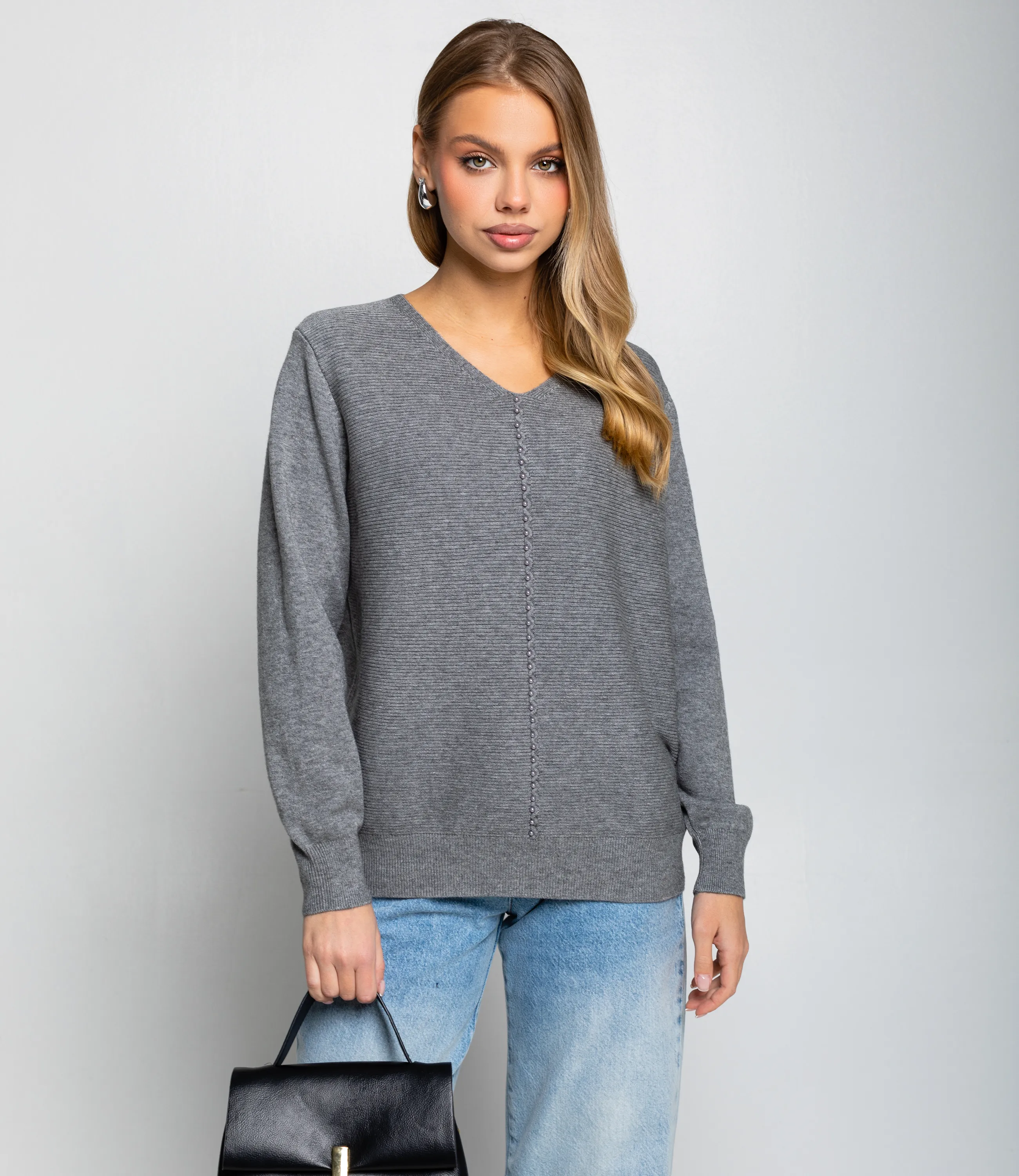 Джемпер #КТ8208, серый - фото 1