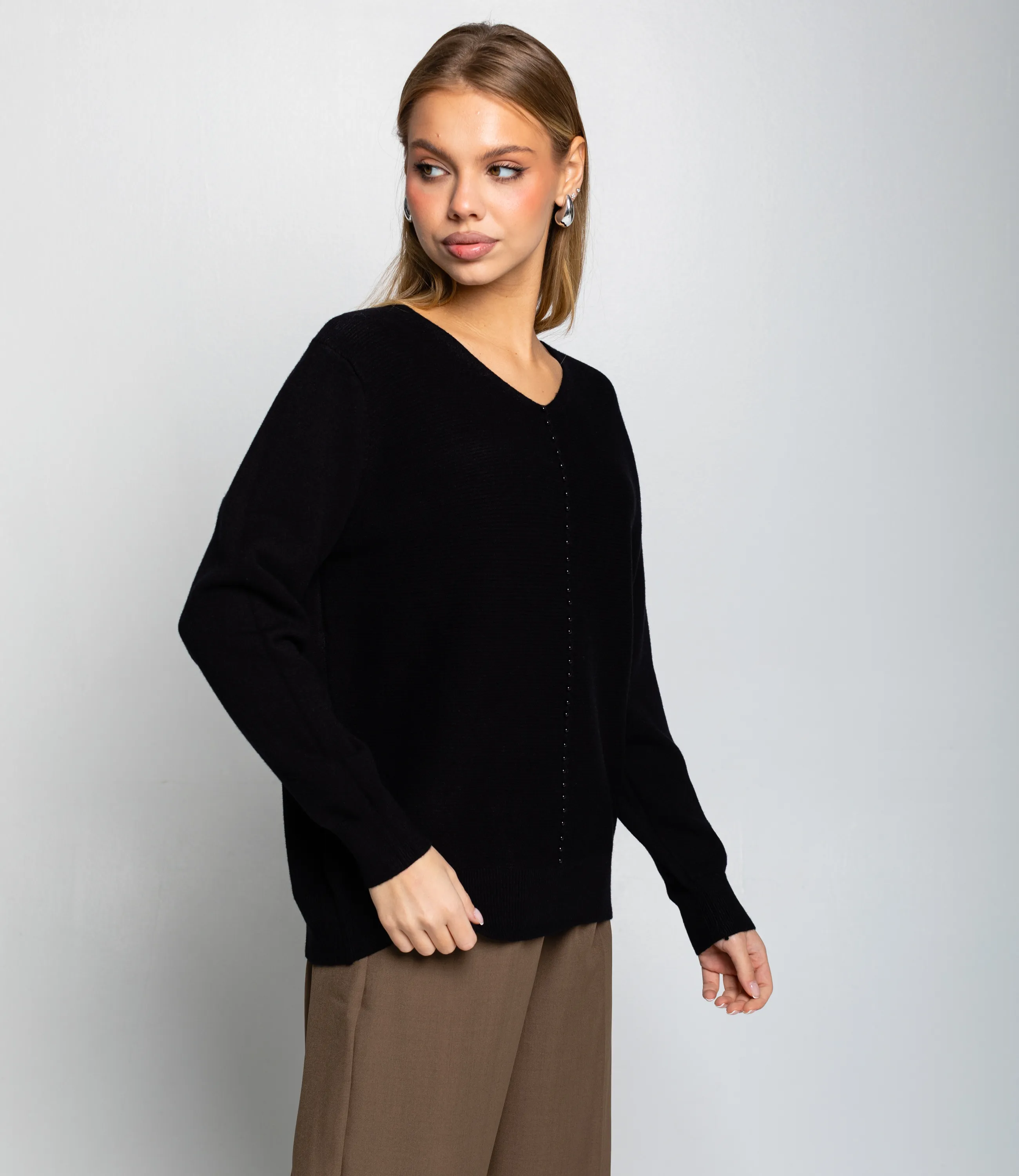 Джемпер #КТ8208, чёрный - фото 2