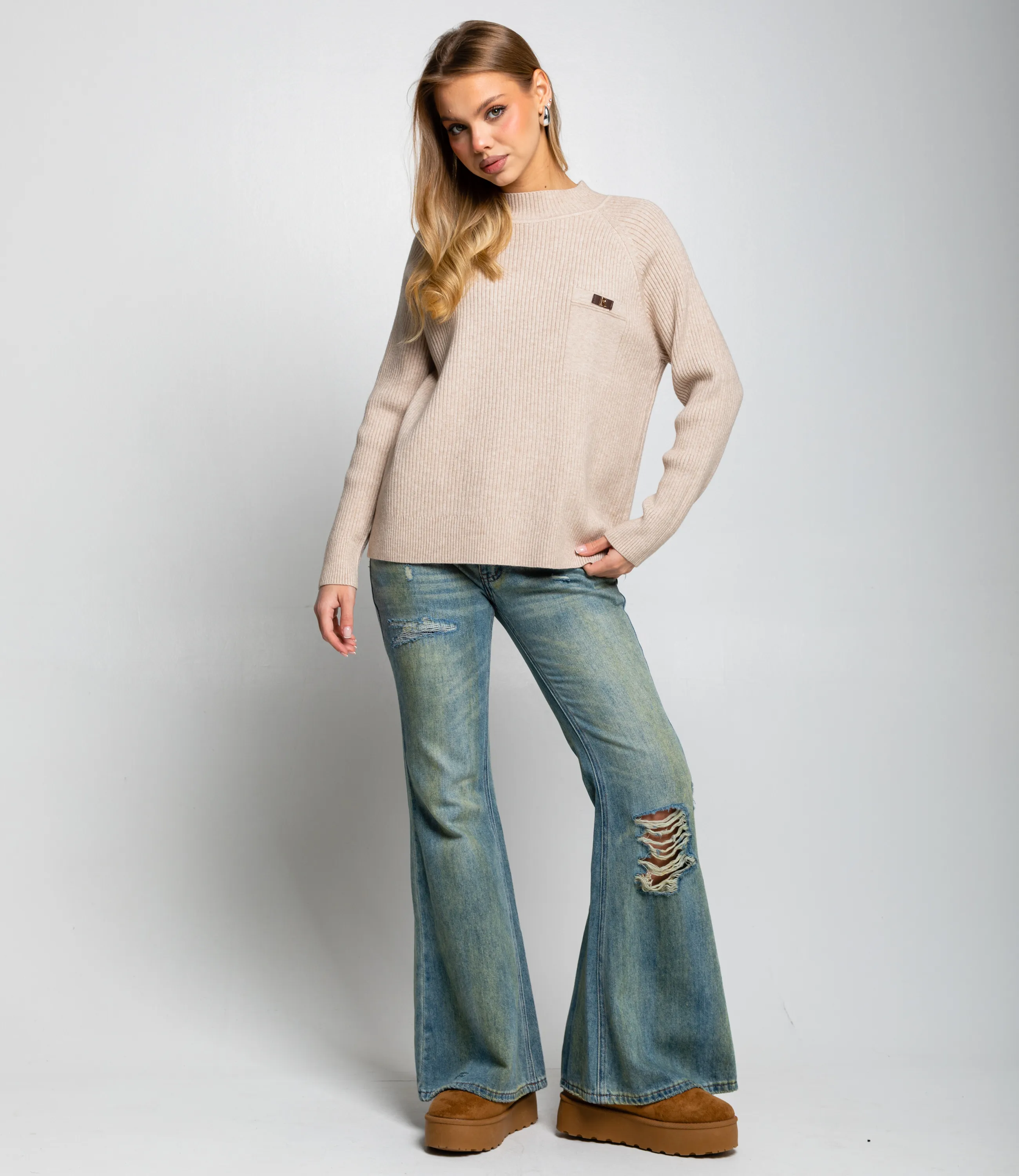 Джемпер #КТ8210, бежевый - фото 4