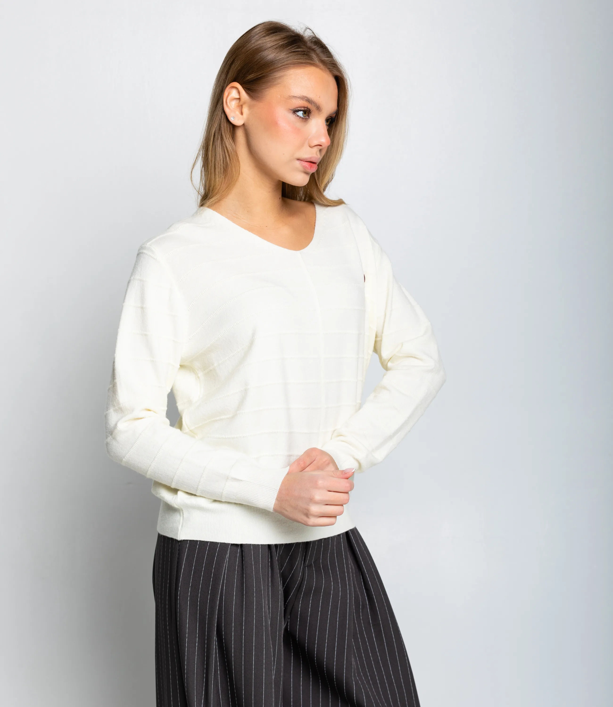 Джемпер #КТ20801, кремовый - фото 2