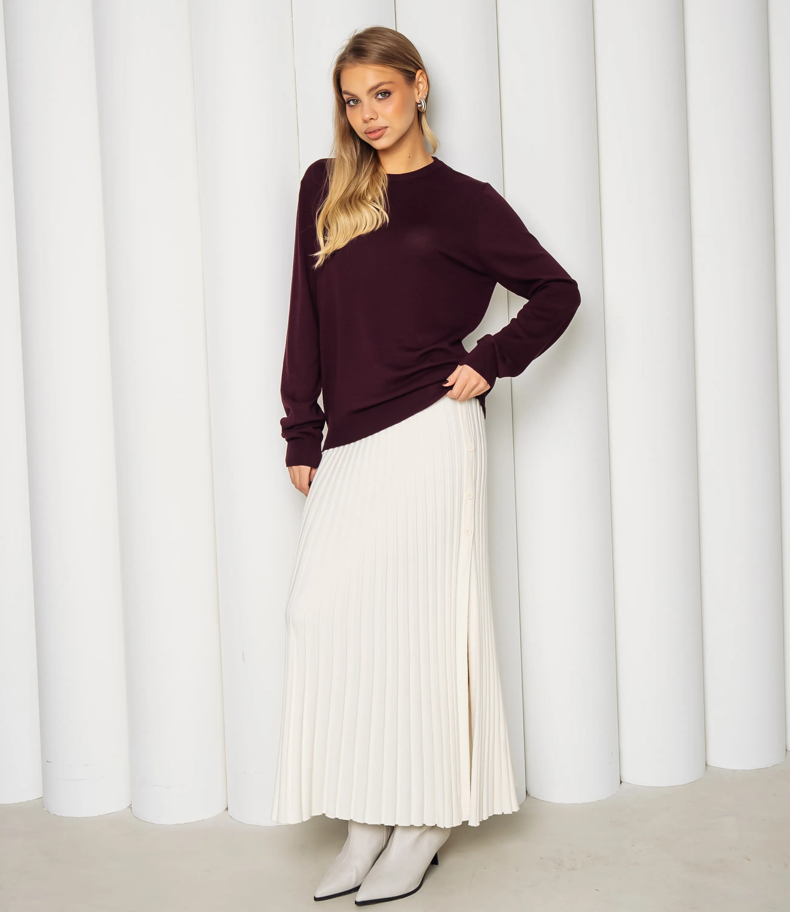 Джемпер #ОКТ125002, сливовый - фото 4