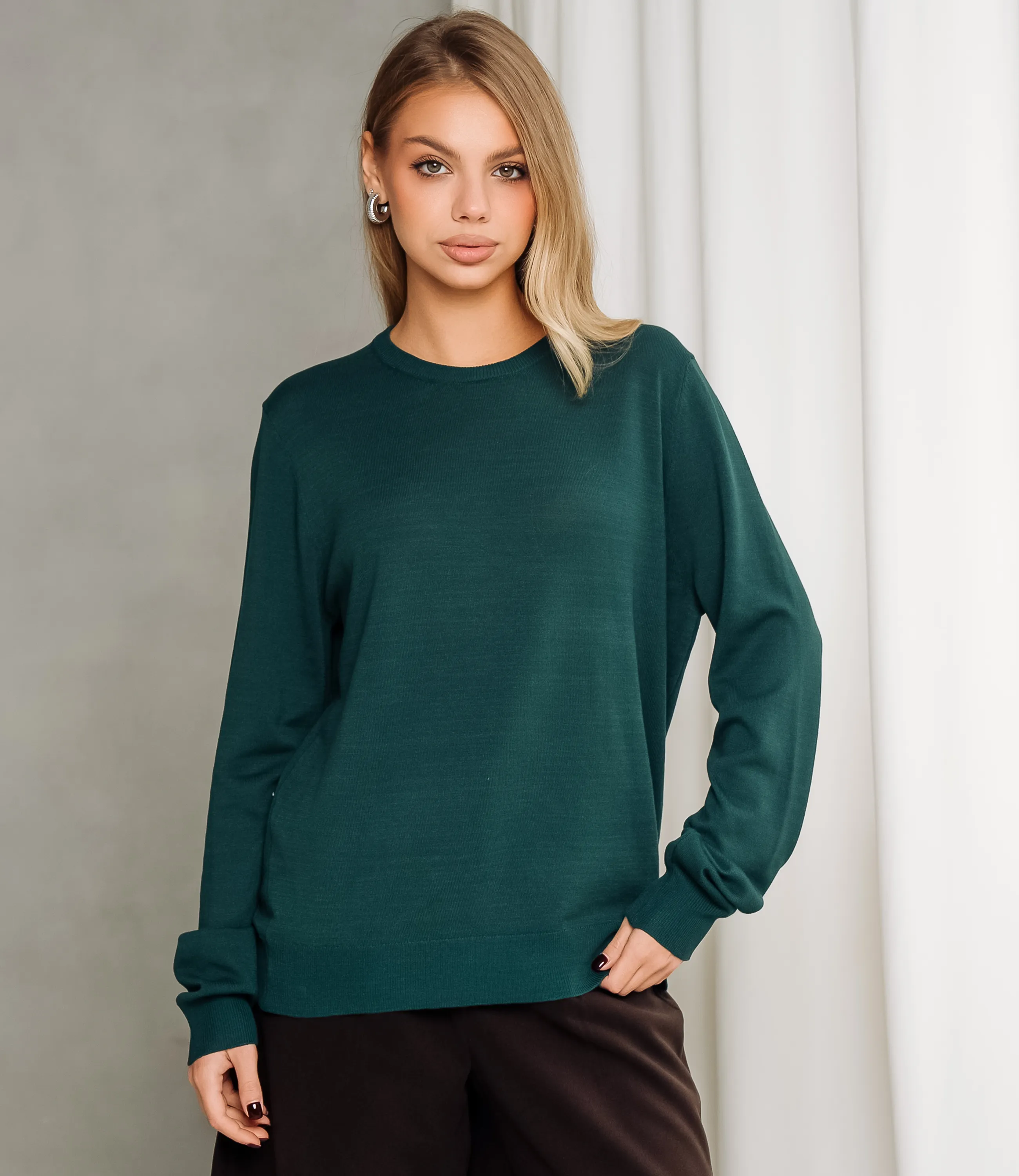 Джемпер #ОКТ125002, изумрудный - фото 1
