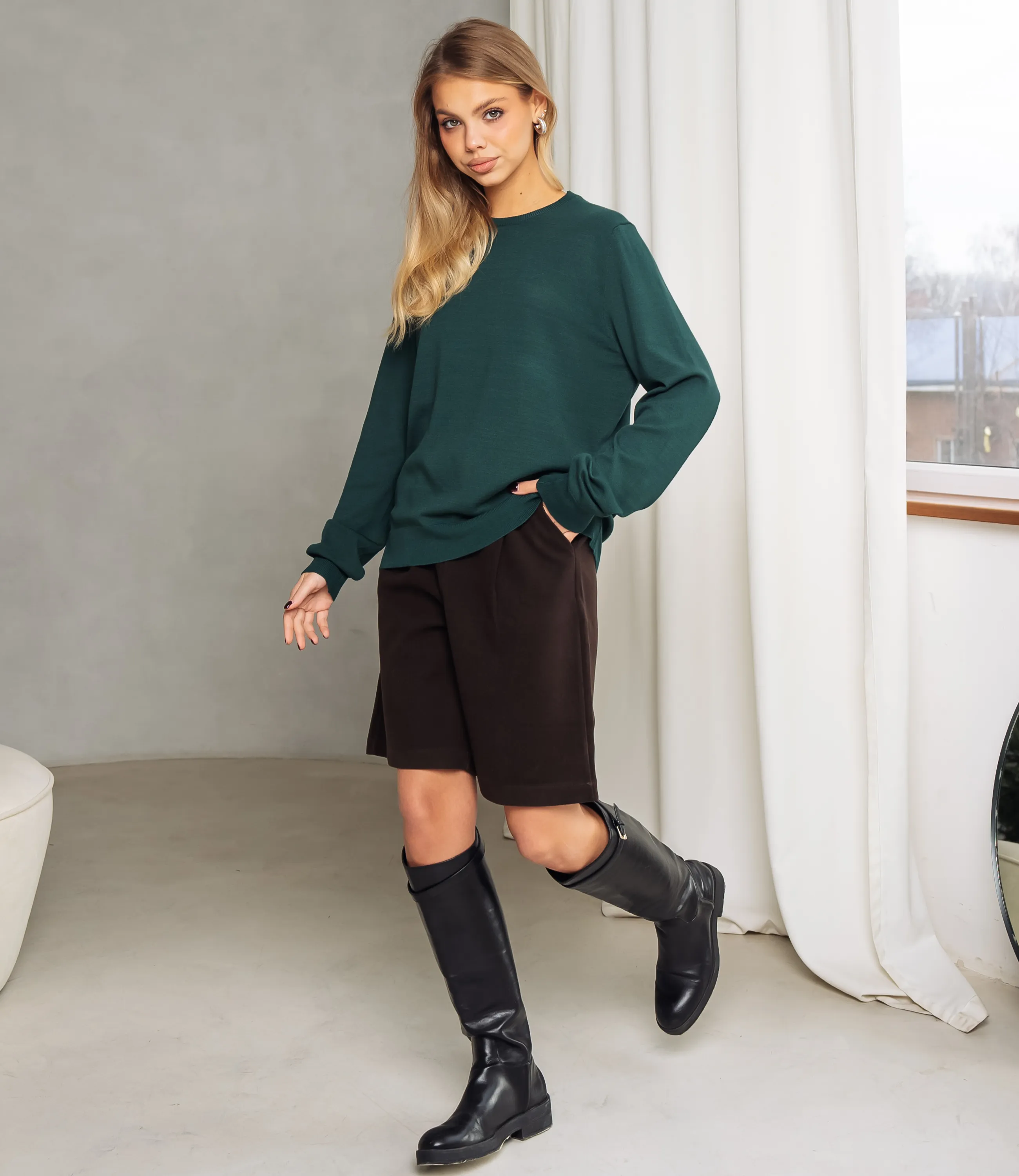 Джемпер #ОКТ125002, изумрудный - фото 4