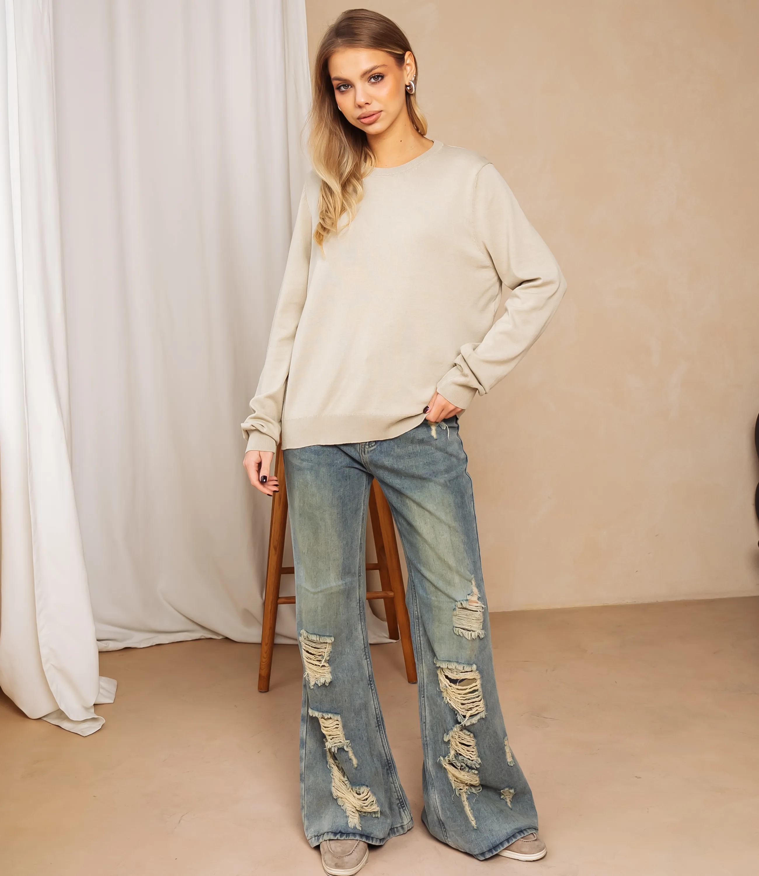 Джемпер #ОКТ125002, зелёный чай - фото 4