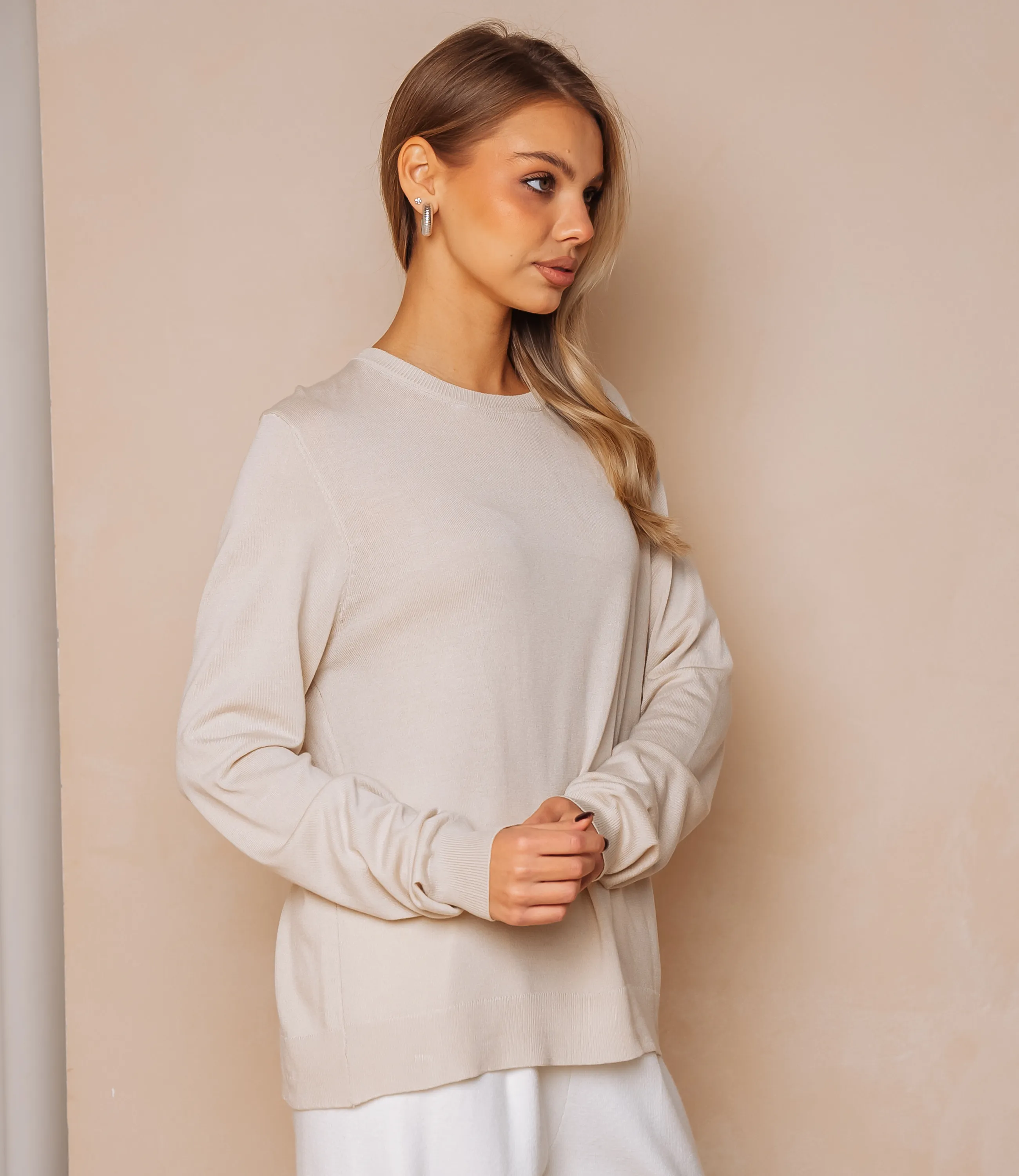 Джемпер #ОКТ125002, светло-бежевый - фото 2