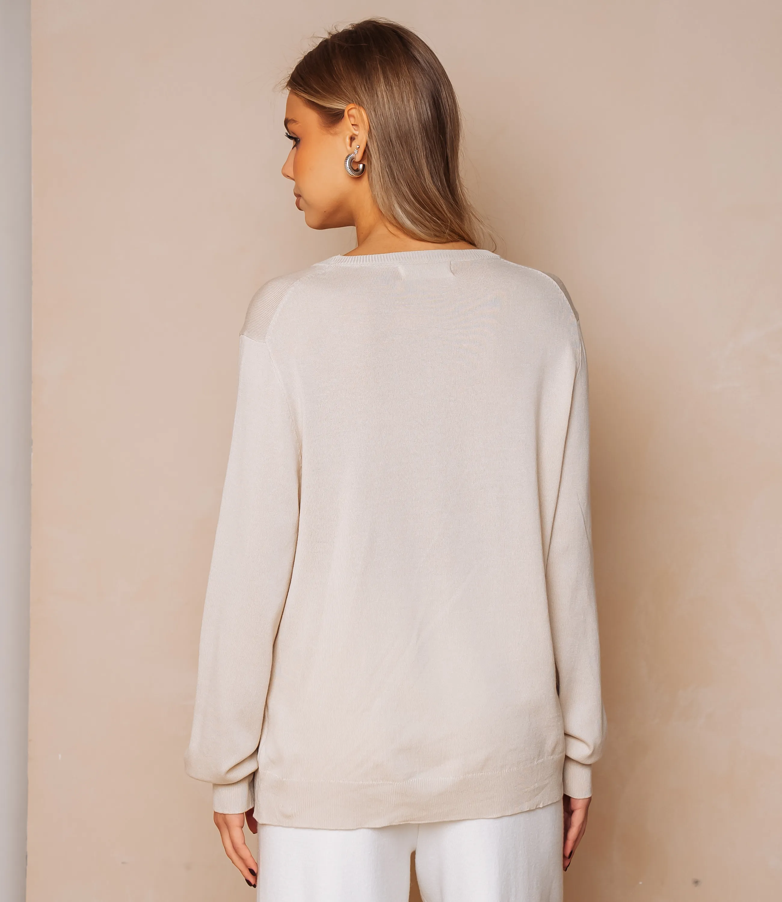 Джемпер #ОКТ125002, светло-бежевый - фото 3