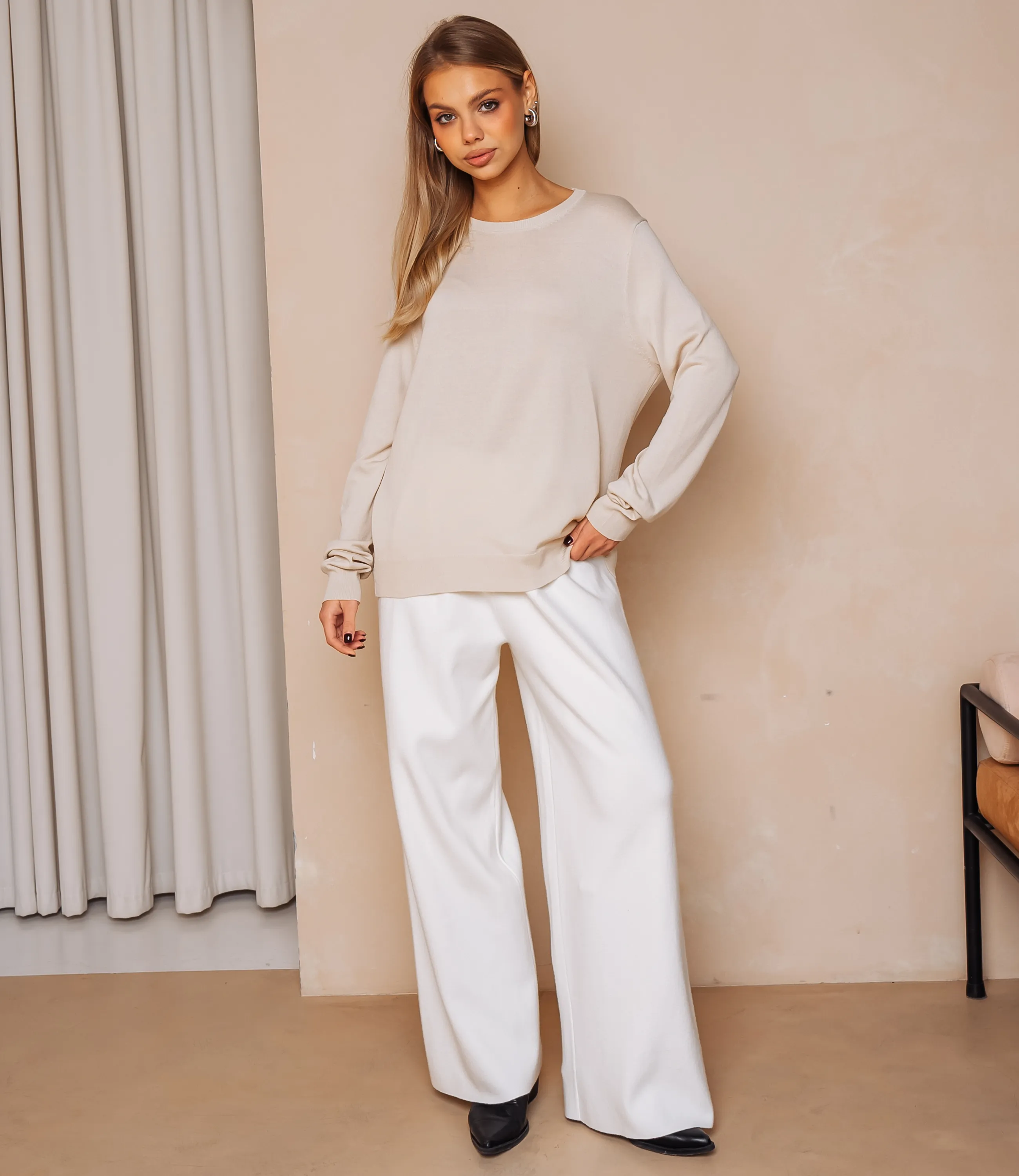 Джемпер #ОКТ125002, светло-бежевый - фото 4