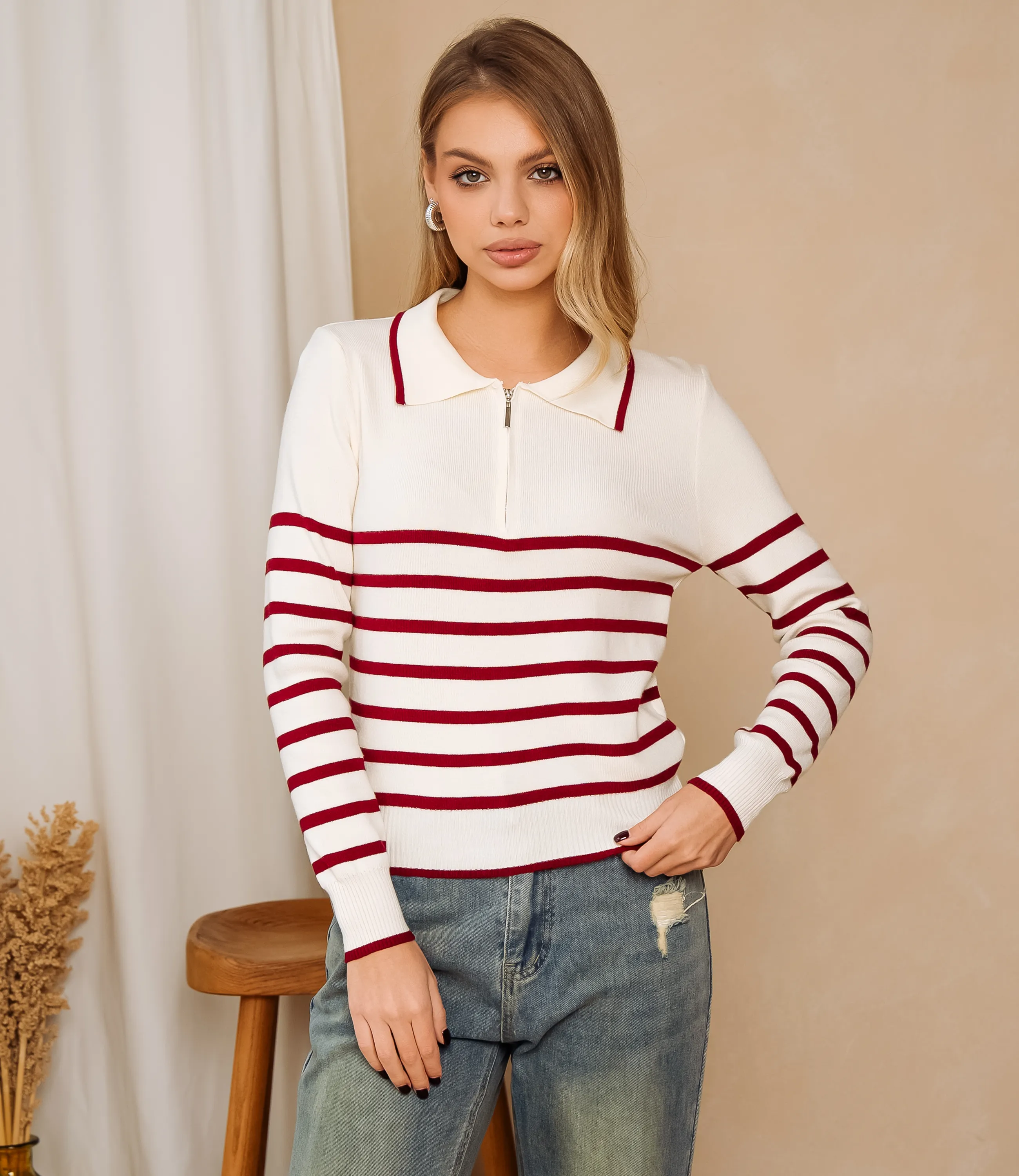 Джемпер #КТ7320 (2), бордовый - фото 1