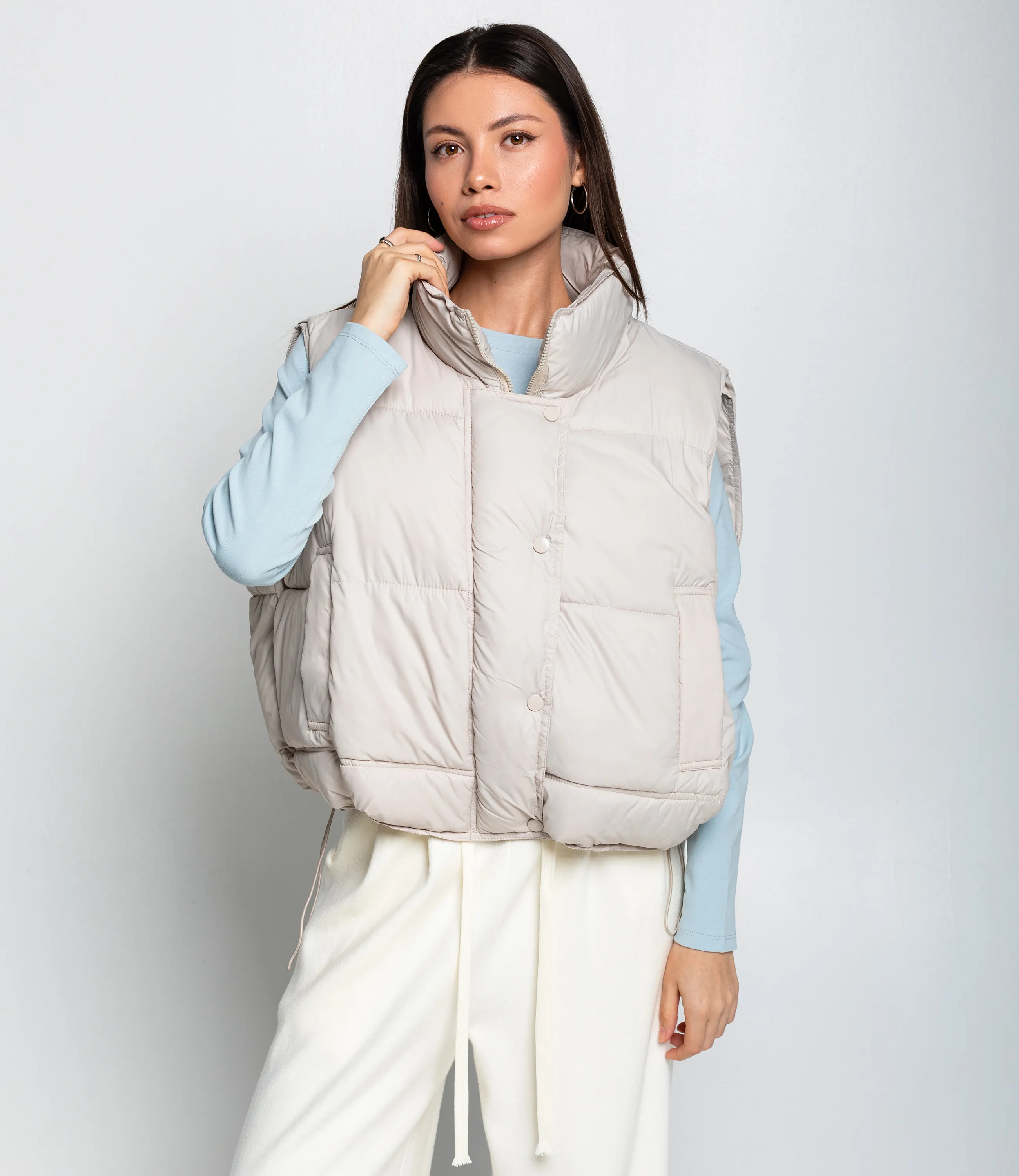 Жилет #КТ119 (2), бежево-серый - фото 1