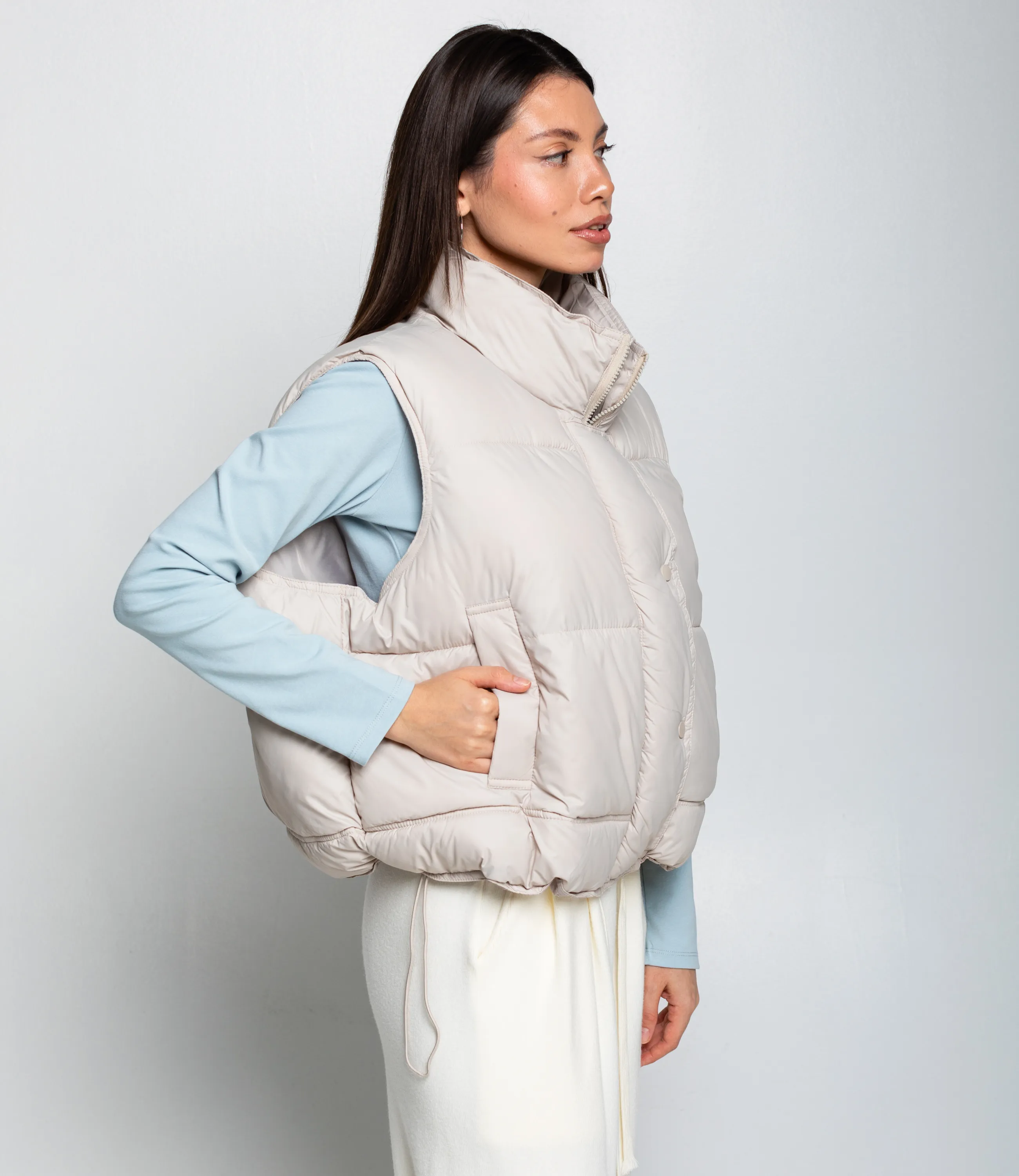 Жилет #КТ119 (2), бежево-серый - фото 2