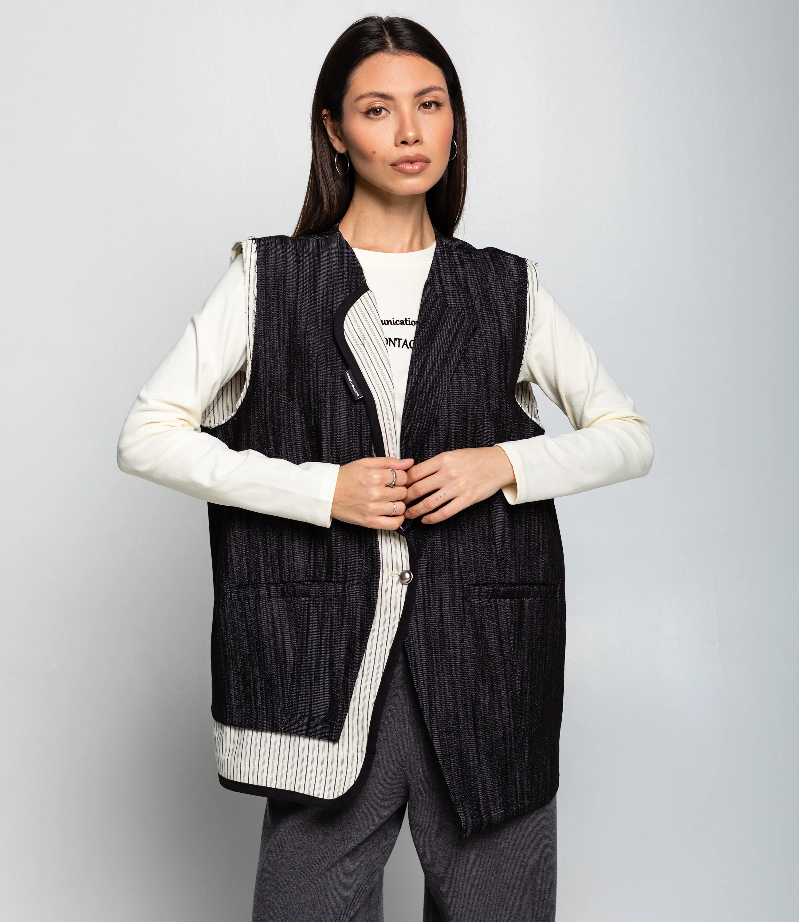 Жилет #КТ8083 (2), чёрный - фото 1