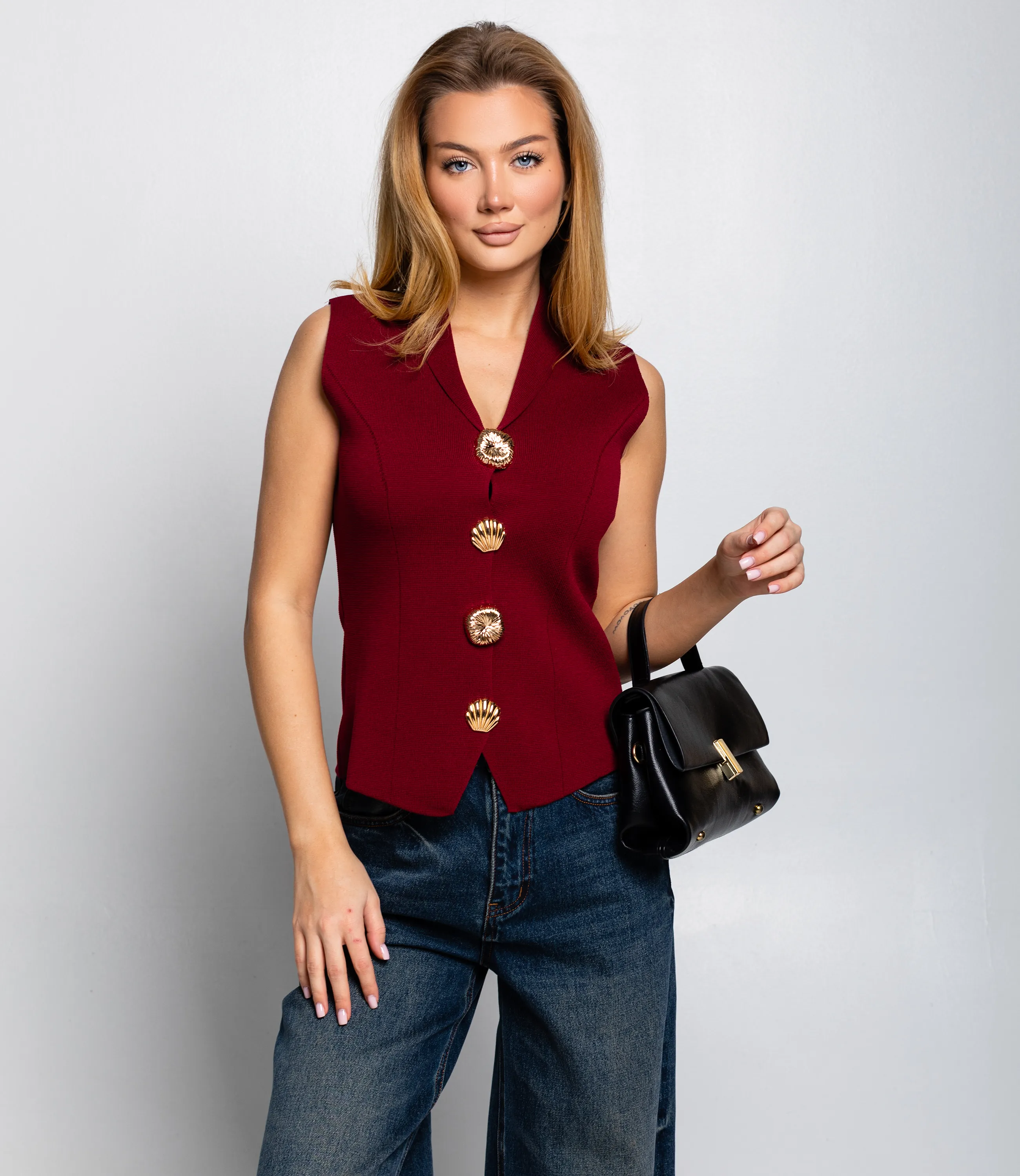Жилет #КТ8833 (1), бордовый - фото 1