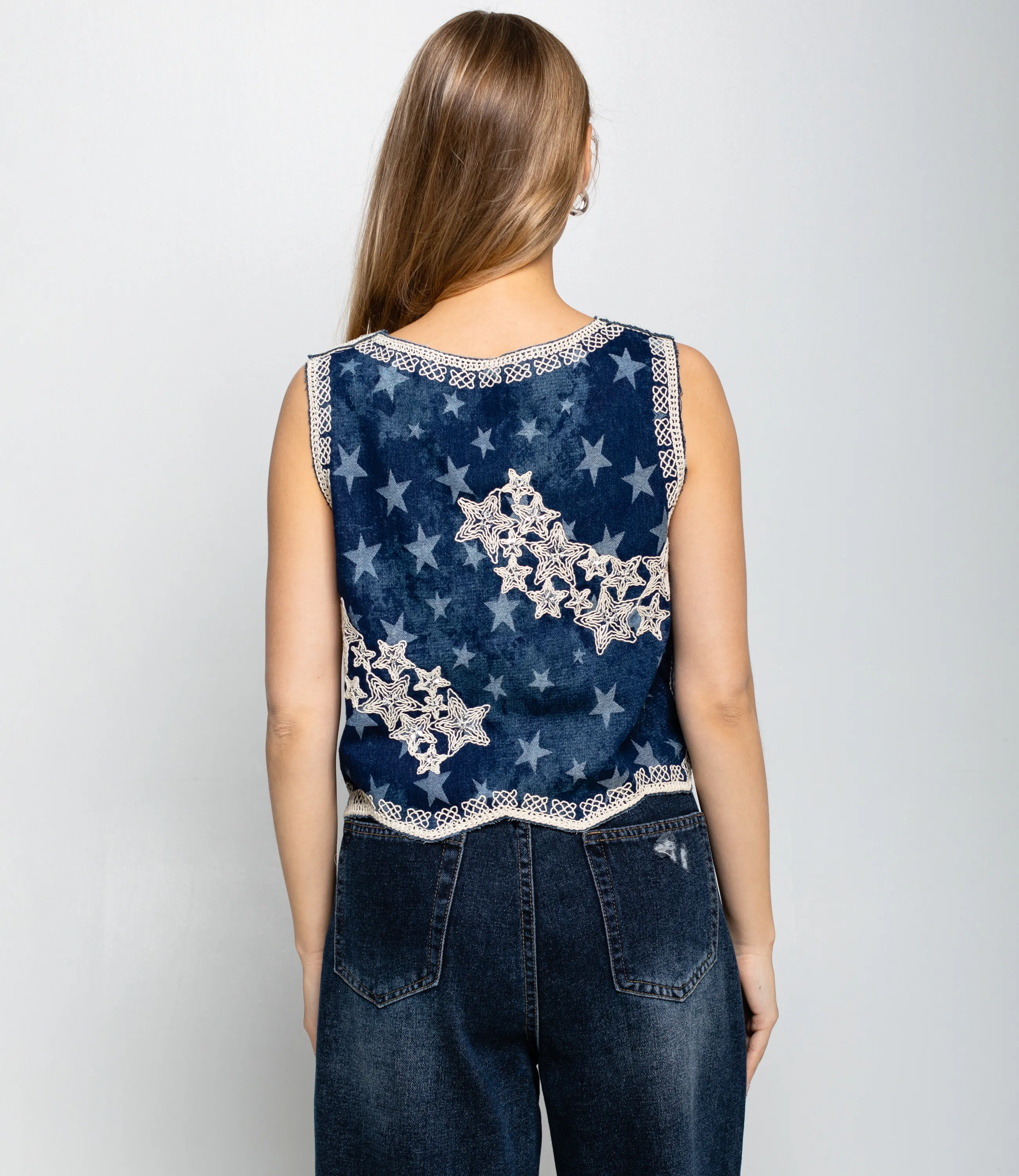 Джинсовый жилет #КТ802 (15), синий - фото 3