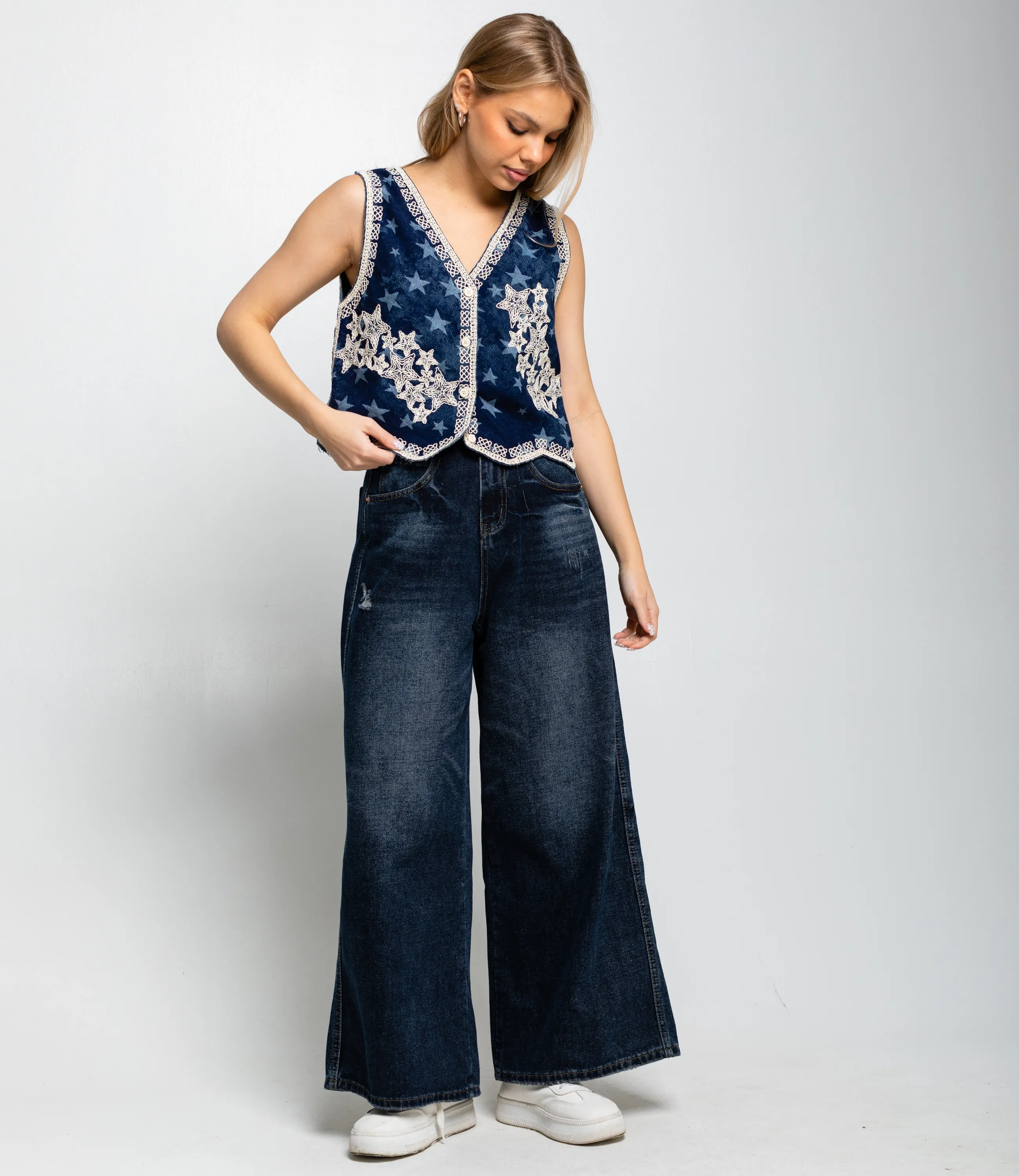 Джинсовый жилет #КТ802 (15), синий - фото 4