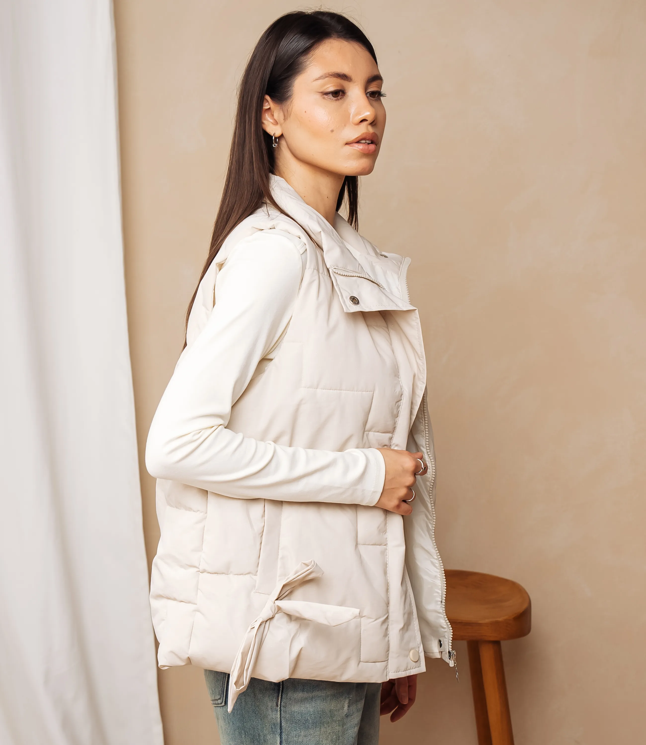 Жилет #КТ2391, бежевый - фото 2