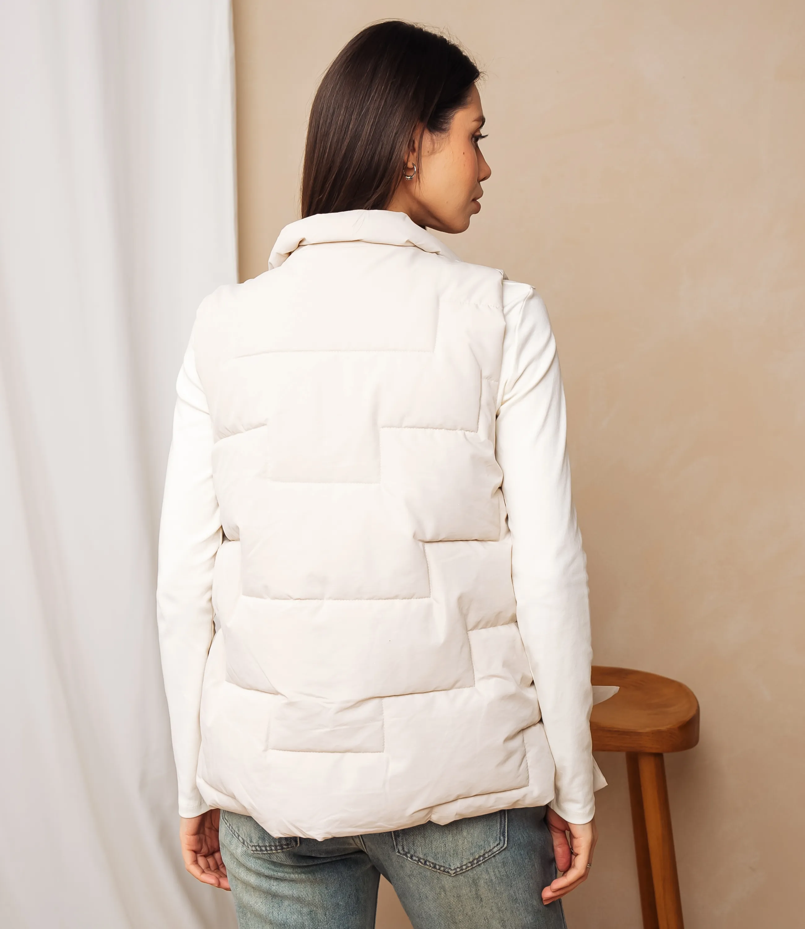 Жилет #КТ2391, бежевый - фото 3