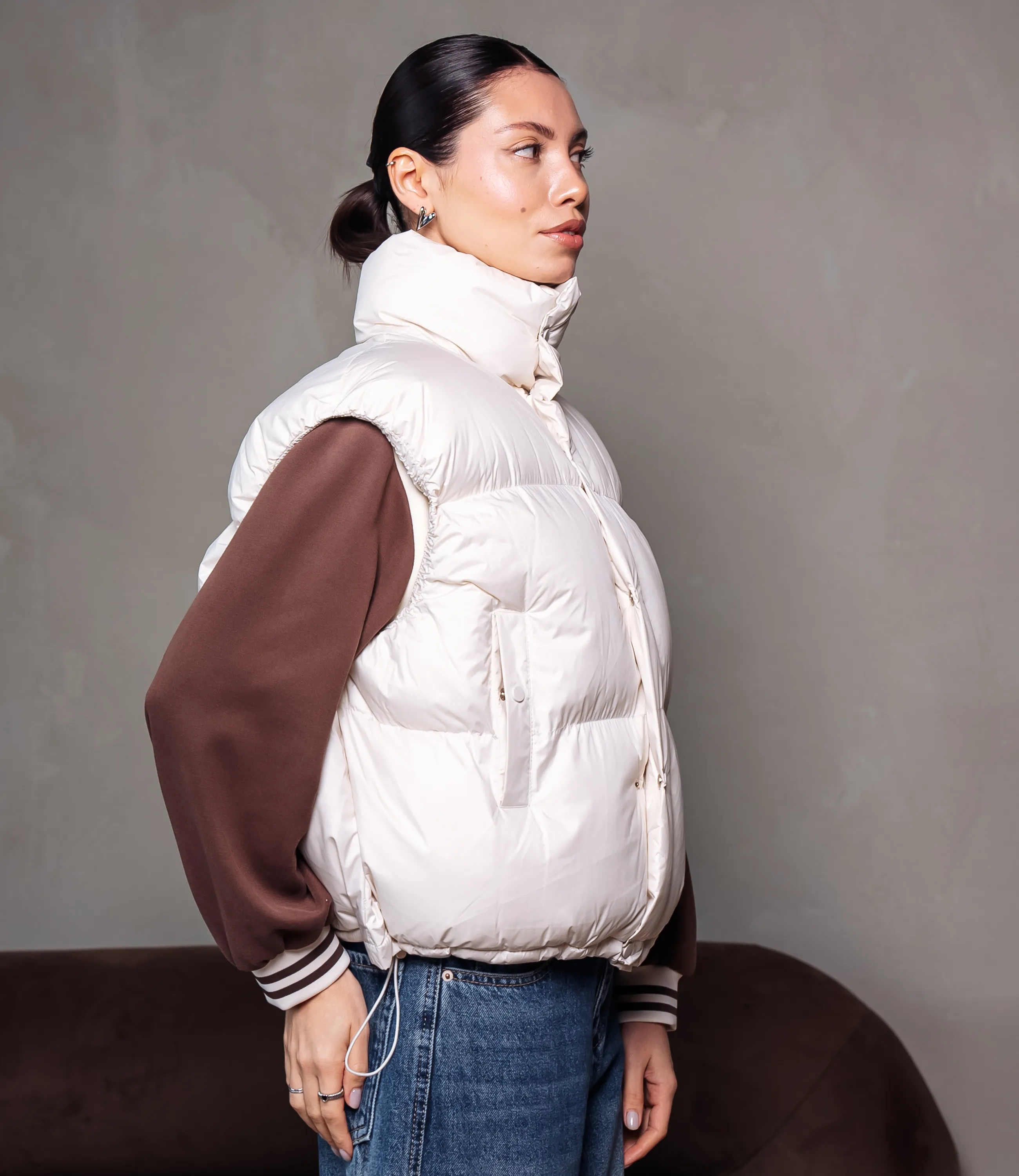 Жилет #КТ6997, светло-бежевый - фото 2