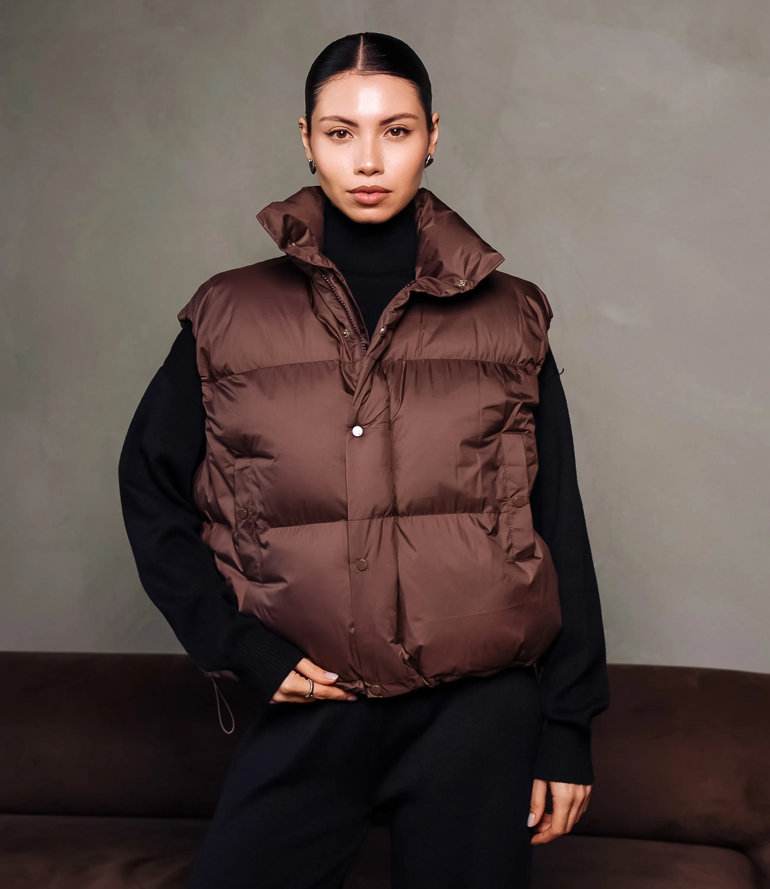 Жилет #КТ6997, шоколадный - фото 1